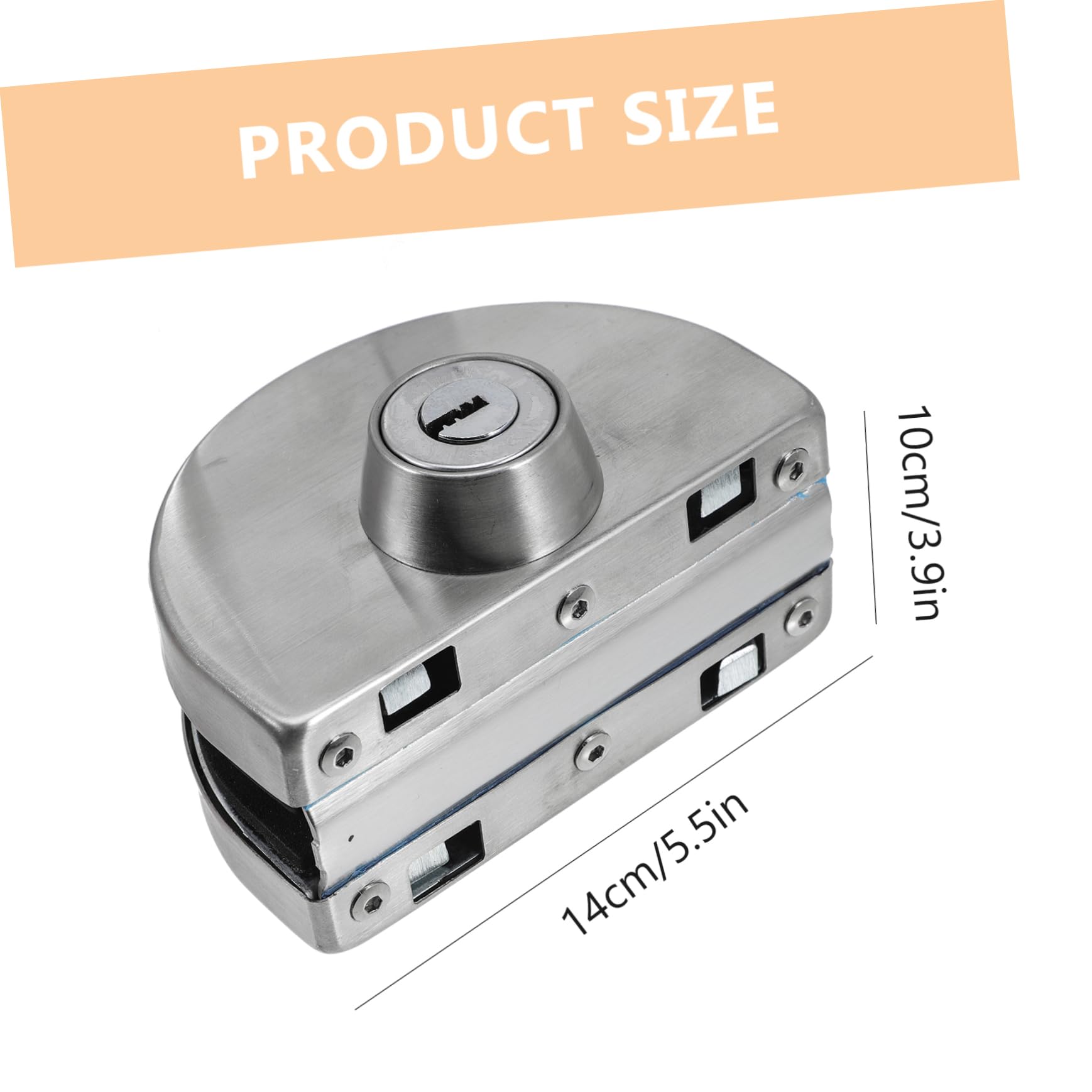1 Set Serratura Scorrevole Inossidabile con Maniglia e Chiave per Porte Completo per Ufficio e Design per Installazione Facile