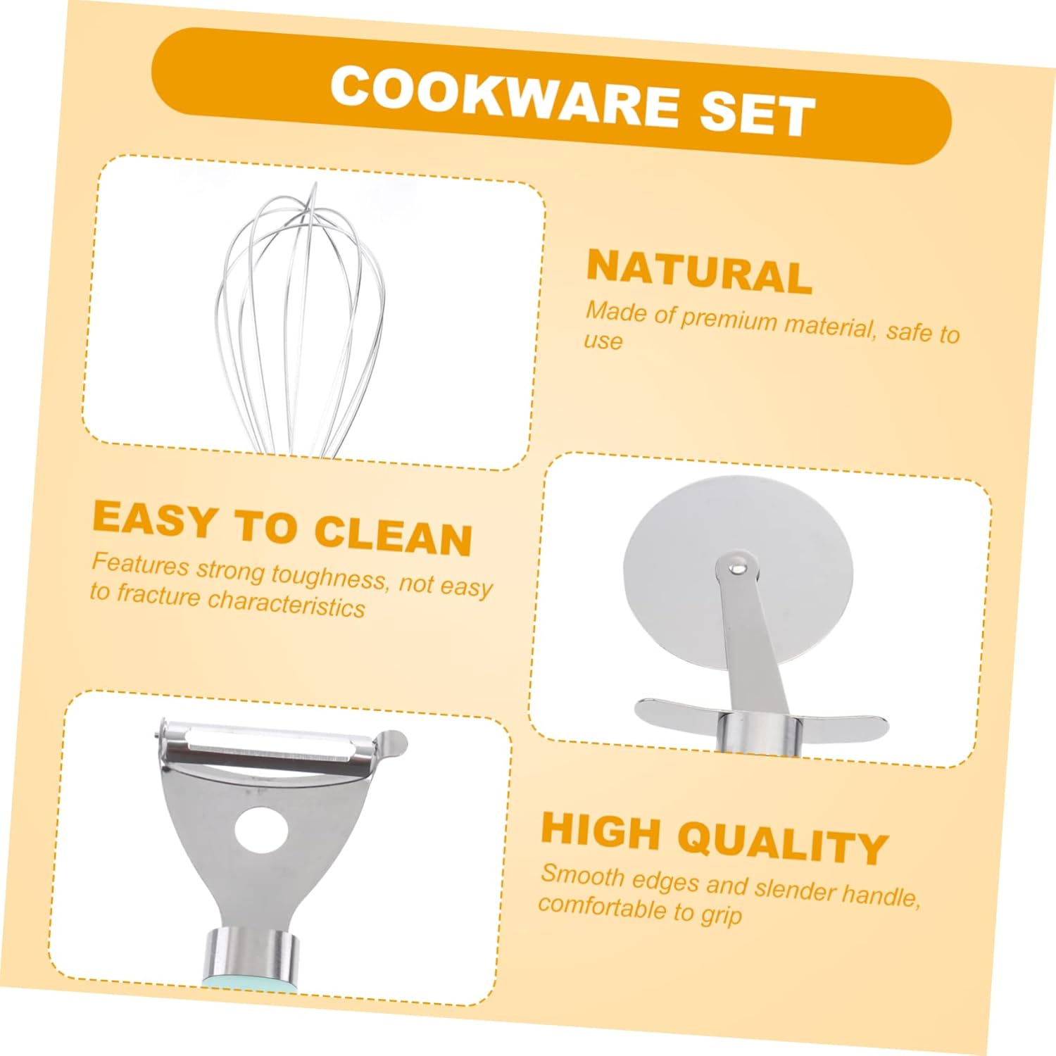 Kitchen Gadgets 9pcs Stainless Utensils Set Plastic Healthy Hole Design for Easy Storage