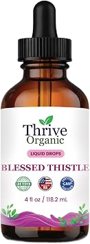 M PAIN MANAGEMENT TECHNOLOGIES Thrive Organic Blessed Thistle Liquid Drops Daily Wellness Support Tincture Vegan, Non-GMO, Alcohol & Sugar-Free 3rd Party Lab Tested Based in the USA 4 fl oz