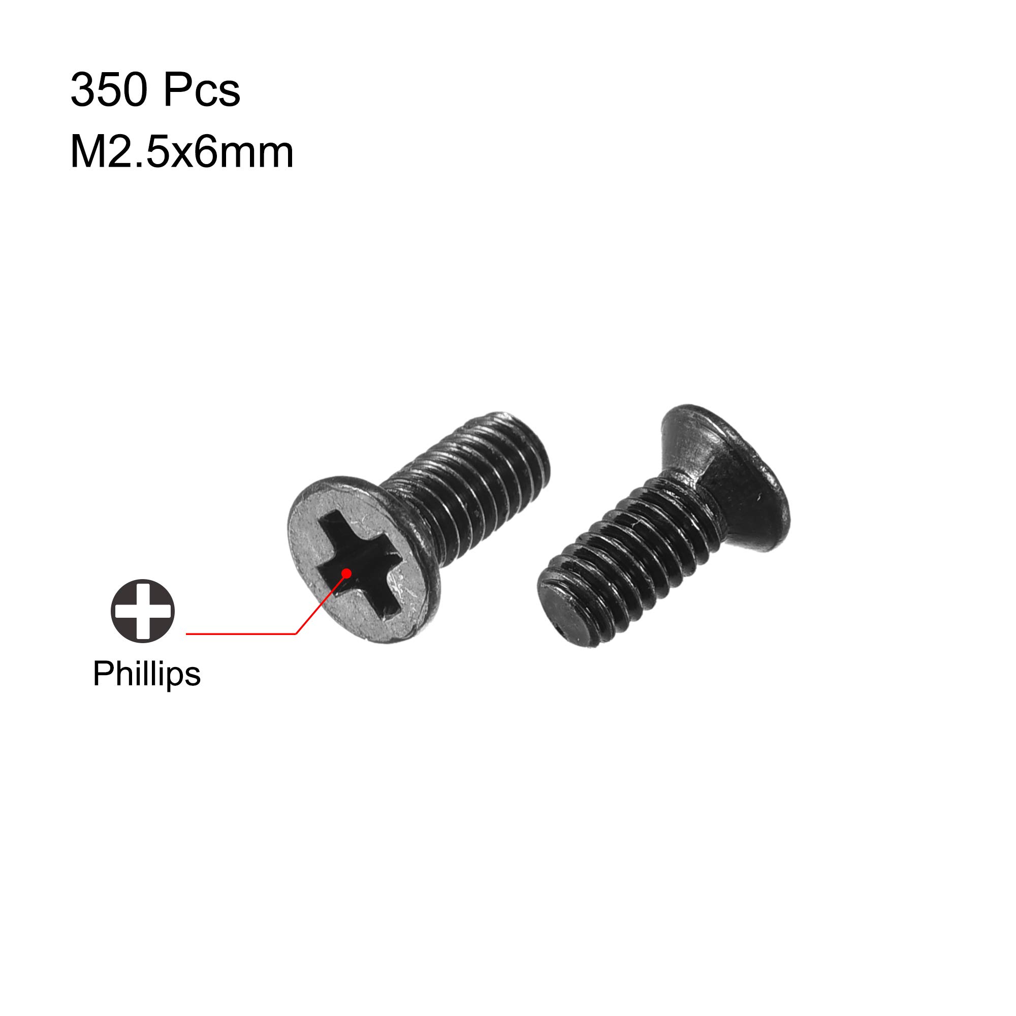 Uxcell M2 X 5 Mm Kreuzschlitz-Schrauben – 150 Stück, Schwarz Verzinkt, Für Laptop, PC, TV, Lüfter Und Mehr