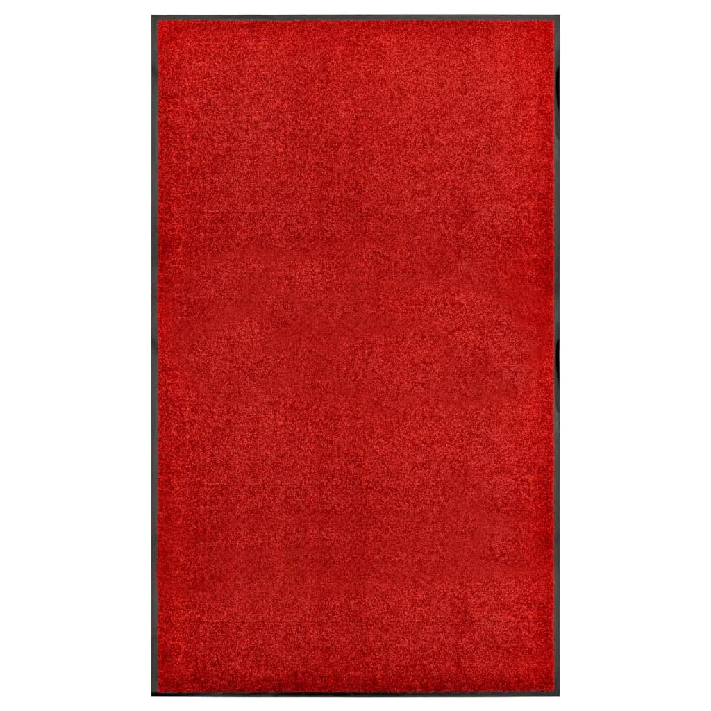vidaXL Zerbino Lavabile Moquette Tappetino Entrata Esterno Complementi Arredo Tessili Casa Tappeto Stuoino Ingresso Passatoia Rosso 90x150 cm
