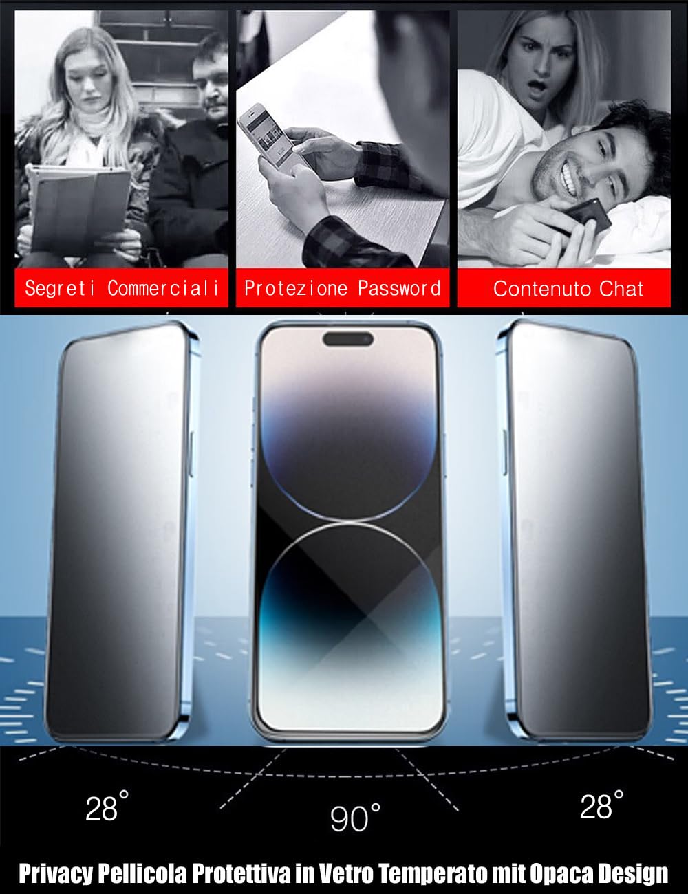 Pellicola Anti Impronte Pellicola Protettiva Anti-Spy JETech Per IPhone 15 Pro Max 6,7" - Vetro Temperato, 2 Pezzi Pellicola Privacy Iphone 15 Pro Max - Foto 9