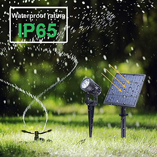 Aponuo Led Solar Spotlights 2W Solar Powered Landscape Lights Outdoor Spotlights Low Voltage Ip65 Waterproof 16.4Ft Cable Auto On/Off For Outdoor Garden Yard Landscape Downlight Warm White #TOP3
