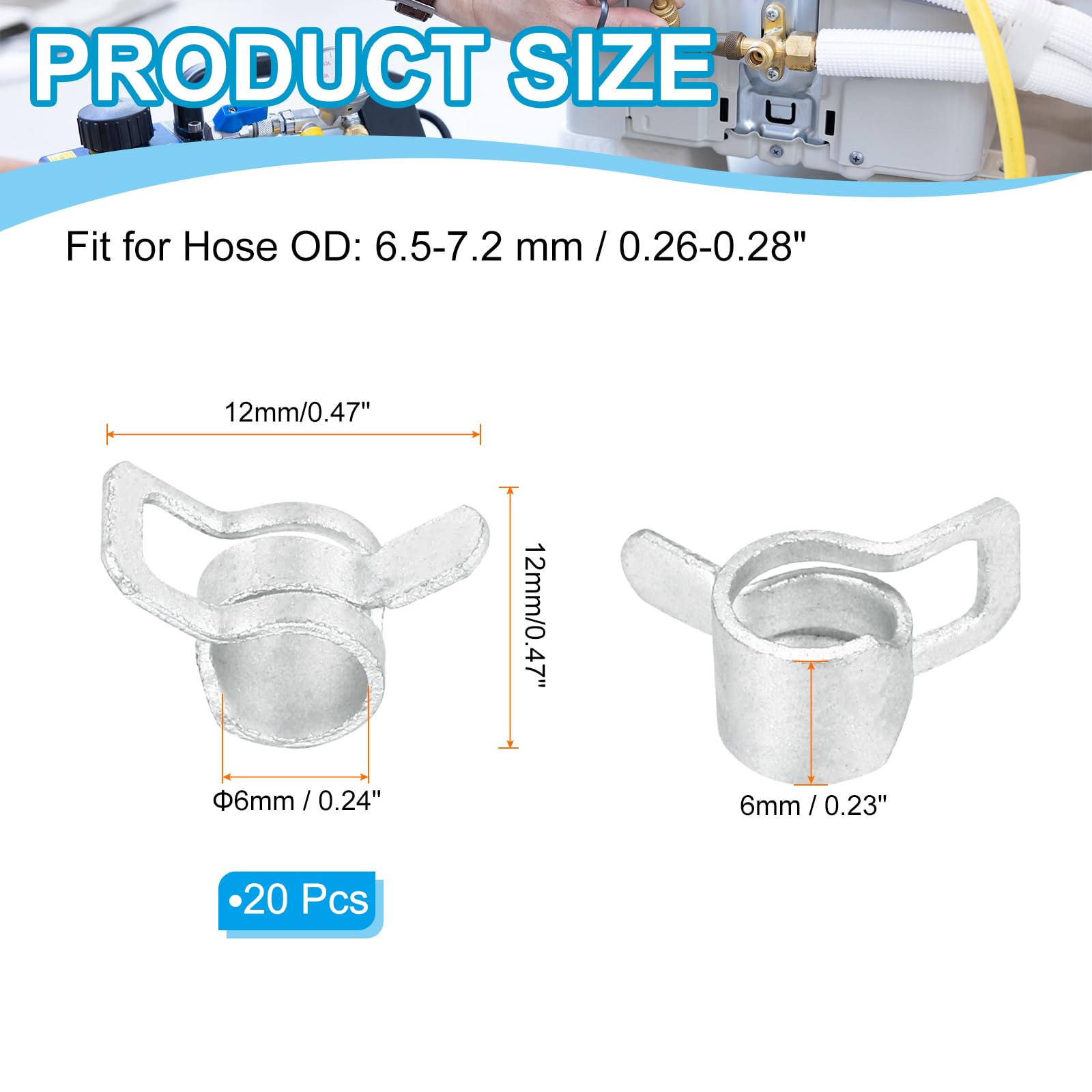 PATIKIL Spring Band Hose Clamps for 6.5-7.2mm OD Hose - Image 2