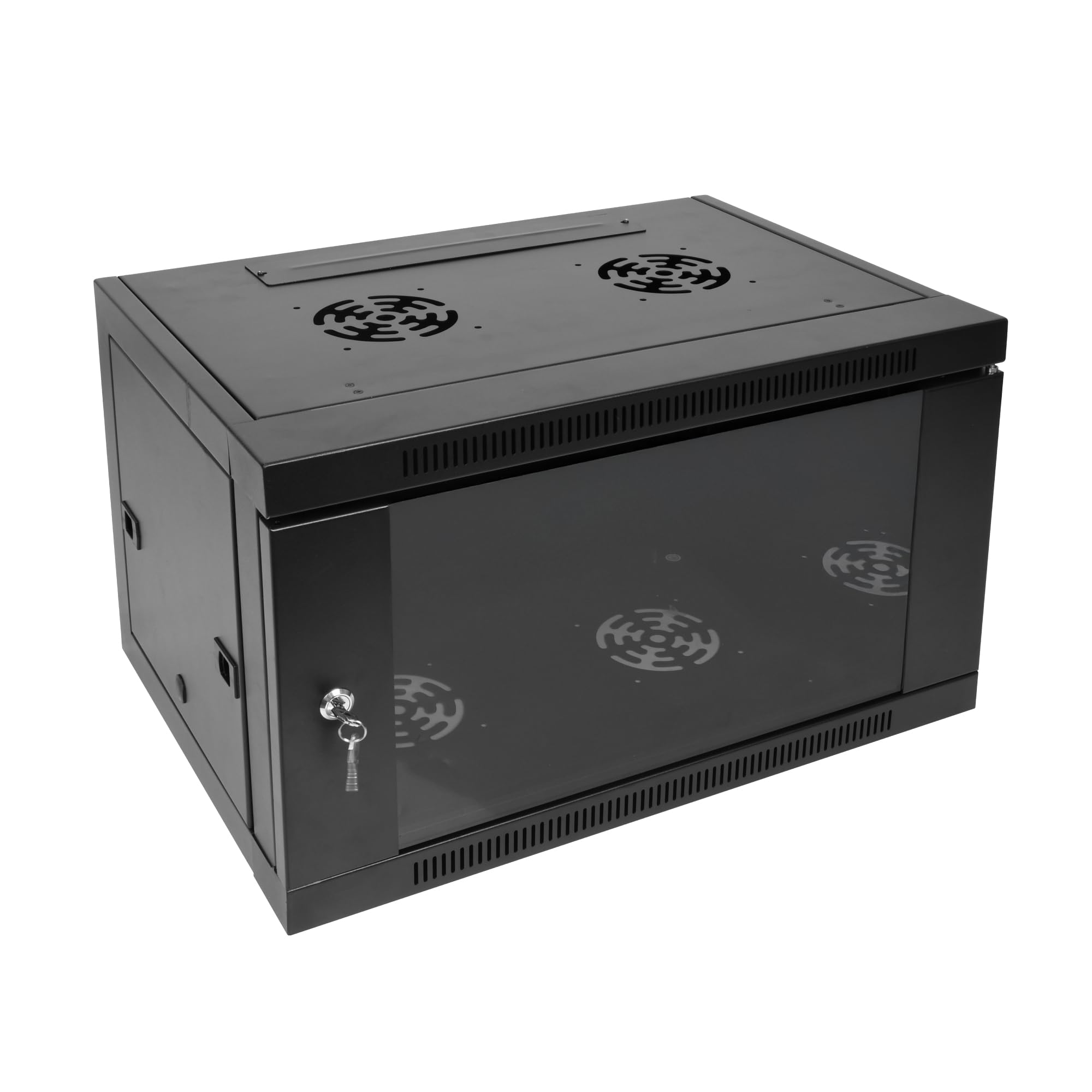 Labgear 6U Wall Mount Server Cabinet 420mm Depth Network Rack Enclosure with Locking Glass Door Ventilated Steel Panels for 19 inch IT Equipment Patch Panels AV Devices Toolless Flat Pack Assembly