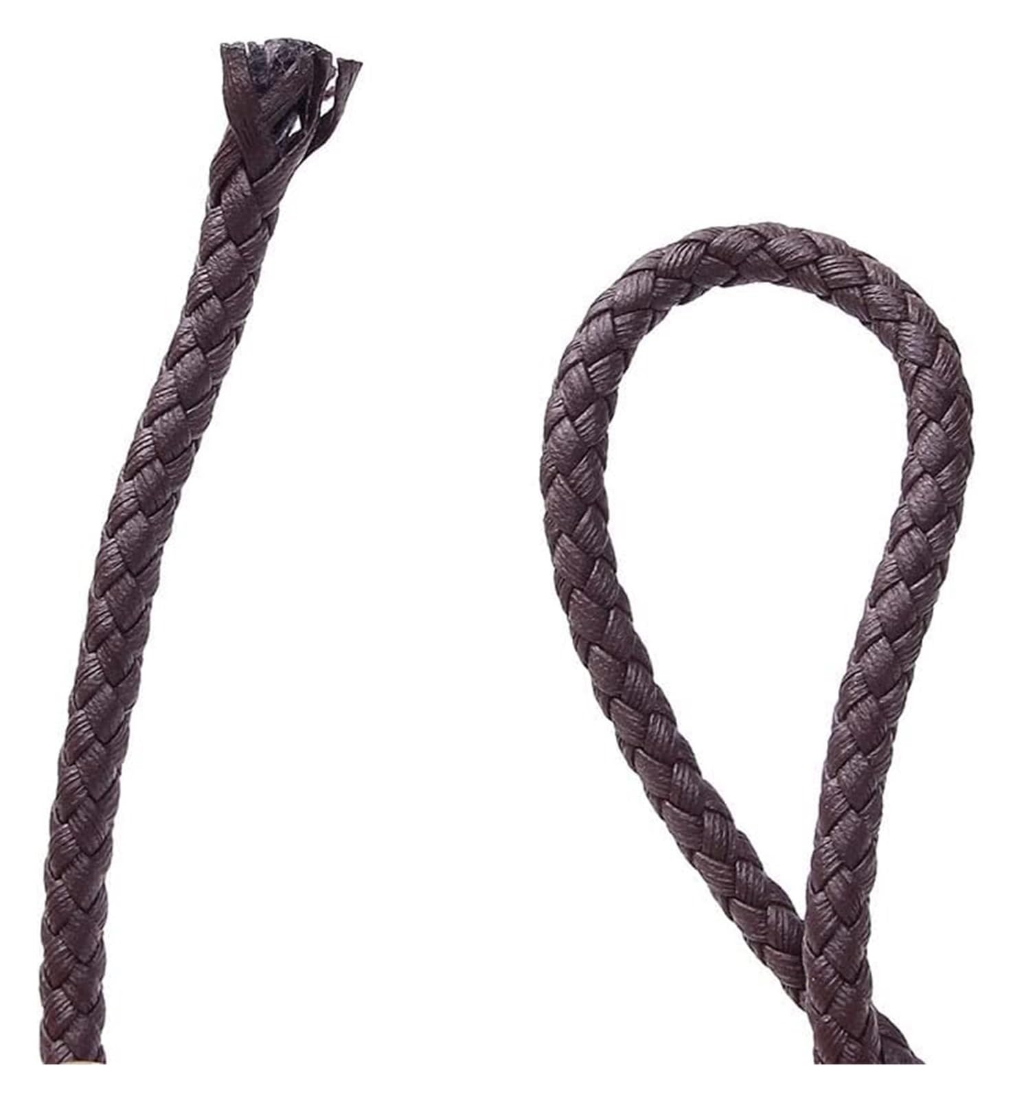 Bracciale Corda, 3/4/5/6/8mm Cordoncino Rotondo in Pelle Stringa Collana Fai da Te Braccialetti Che Fanno Trovare Corda PU Intrecciata Marrone Nero Accessori for Gioielli(Black,8mm)