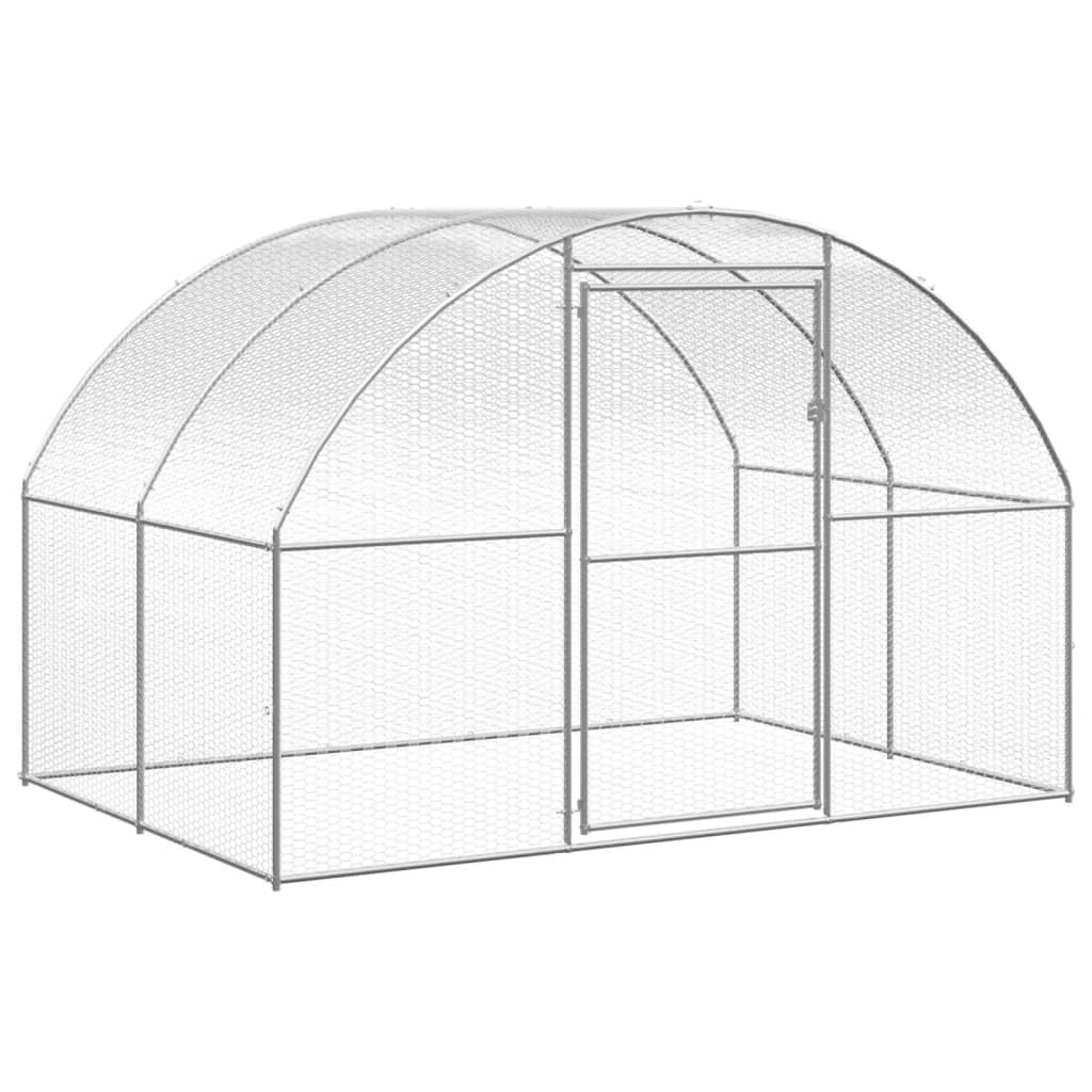Refined Gallinero de Exterior de Acero galvanizado 3 x 2 x 2 m con toldo