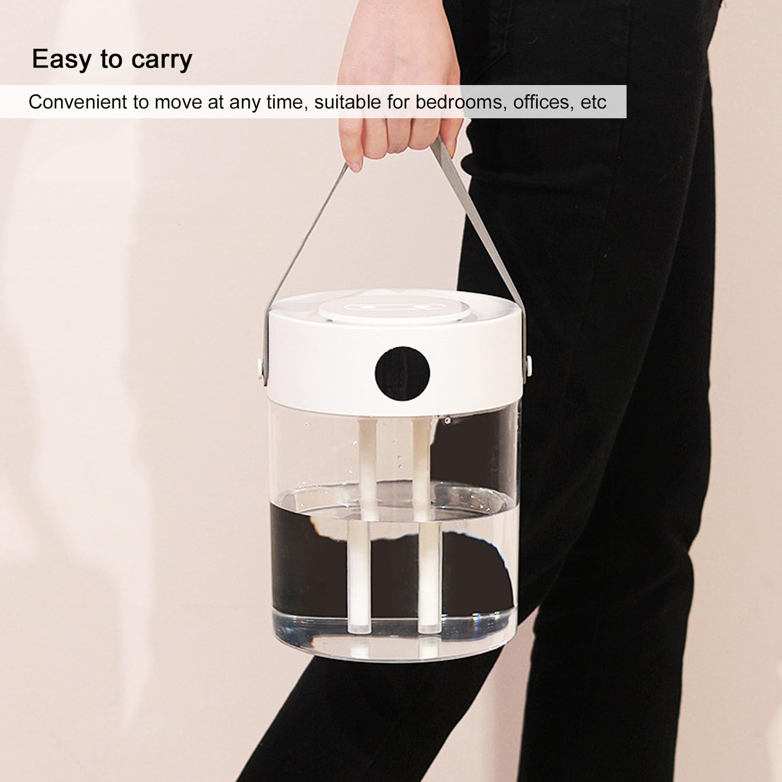 Humidificador de aire para dormitorio y habitaciones grandes, 3 litros de niebla fría, dura hasta 12 horas, apagado automático, fácil de usar y limpiar