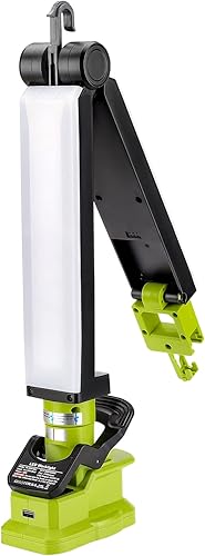 Taingwei Luz de trabajo LED de 2400LM con clip para batería Ryobi de 18 V, luz de inundación de 30 W para reparación de automóviles, camping,