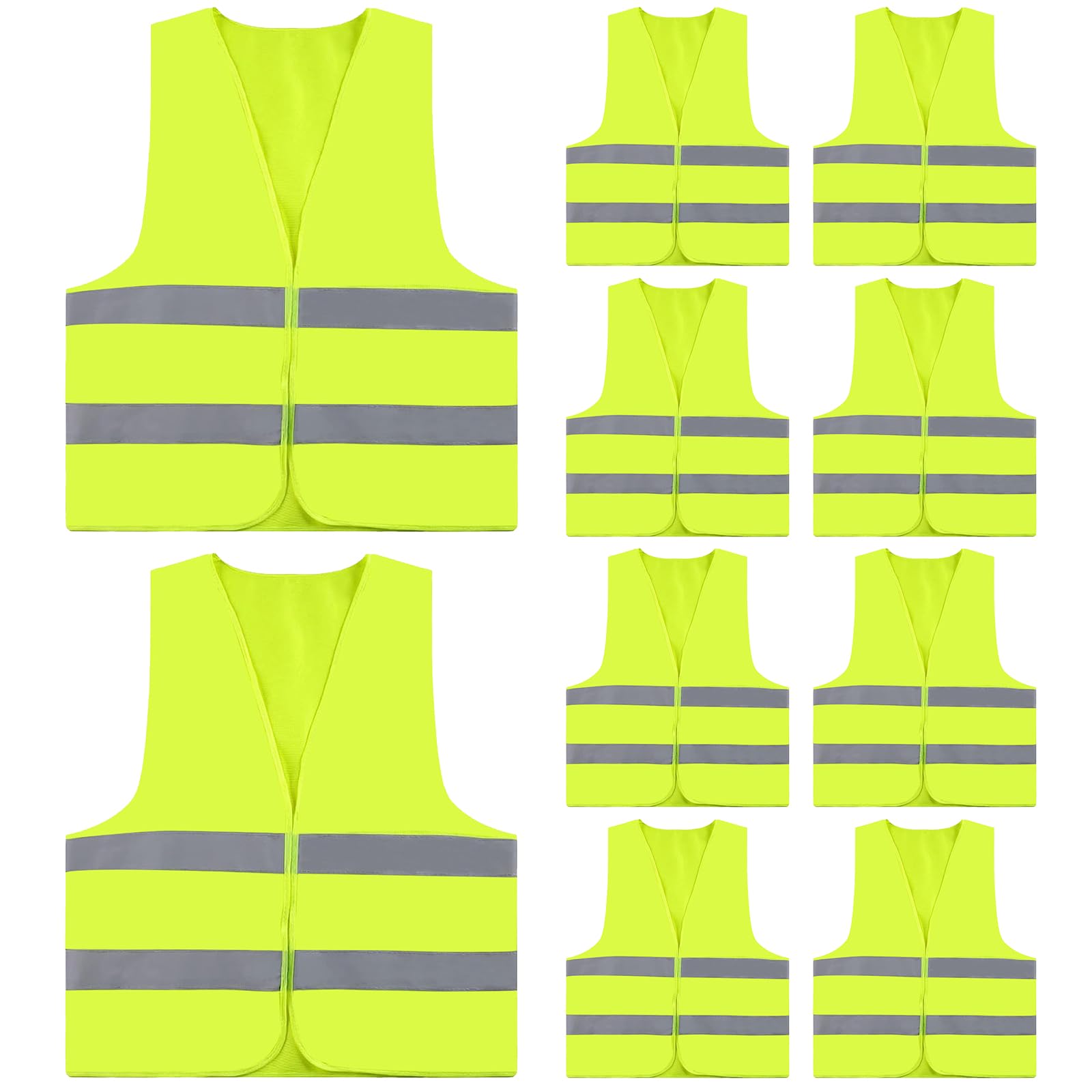 Sponsored Ad – 10 Pcs Hi Vis Vests, High Visibility Reflective Vest, Unisex Hi Vis Jacket for Traffic Work, High Vis Jacket with Reflective Strips for Adult Outdoor