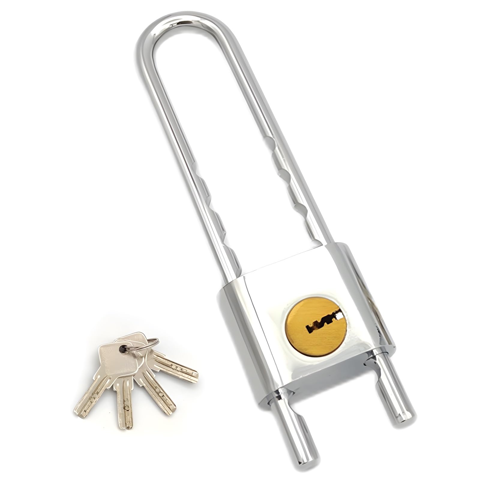 Locker Lock, U-Shaped Padlock, Thickened Shackle, with Adjustable and Detachable Design, for Warehouse Door, or Fence(Small)
