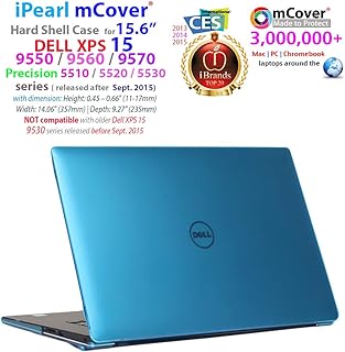 Best iPearl mCover Hard Shell CASE for 15.6" Dell XPS 15 9550/9560 / 9570 / Precision 5510/5520 / 5530 Series (Released After Sept. 2015) Laptop Computer - Aqua Review 