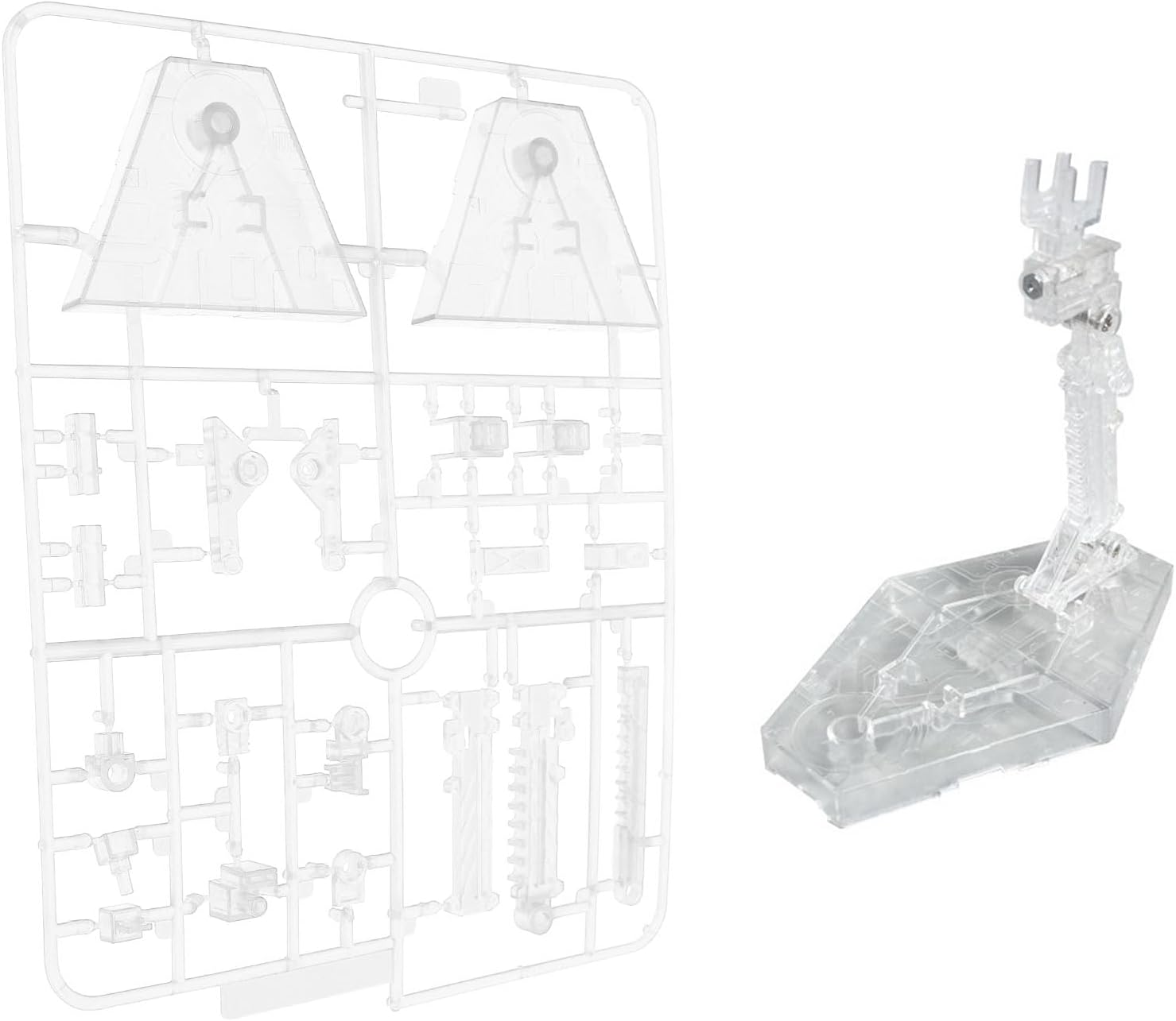 5 Pack Action Figure Stand Set Hobby Action Base for SD BB RG HG 1/144 Model Toy Display Model Support Plastic Doll Stand (transparent)