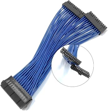 Y Splitter Power Supply Extension Cable for ATX 24Pin 1 to 2 Port