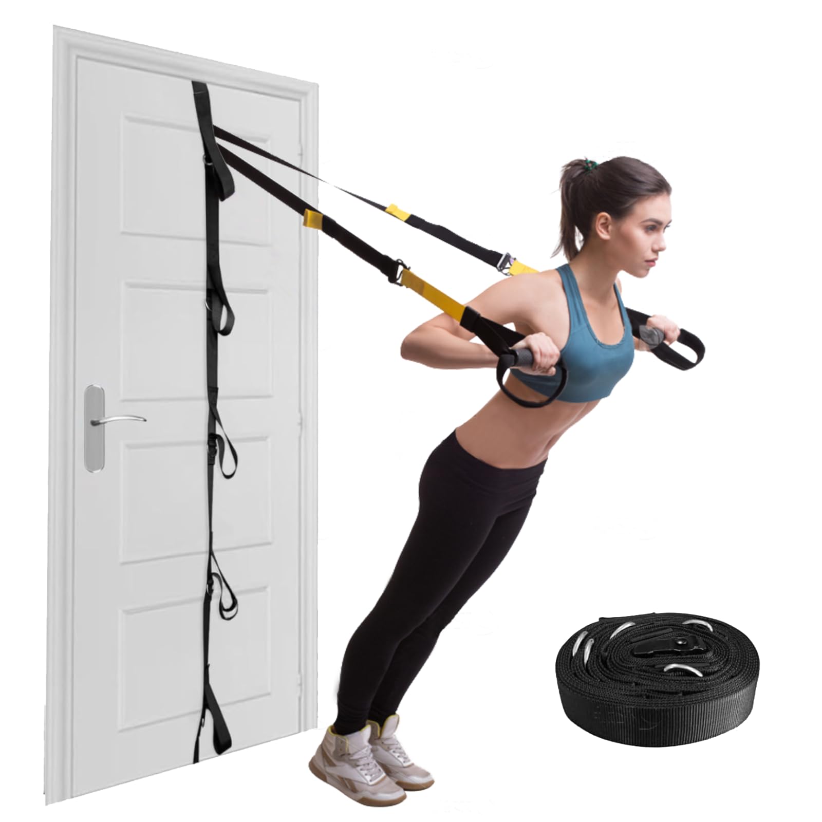 Heavy Duty Door Anchor Strap for Resistance Bands, Multi Loop Door Anchor Strap Gym Attachment for Home Fitness Workouts Training