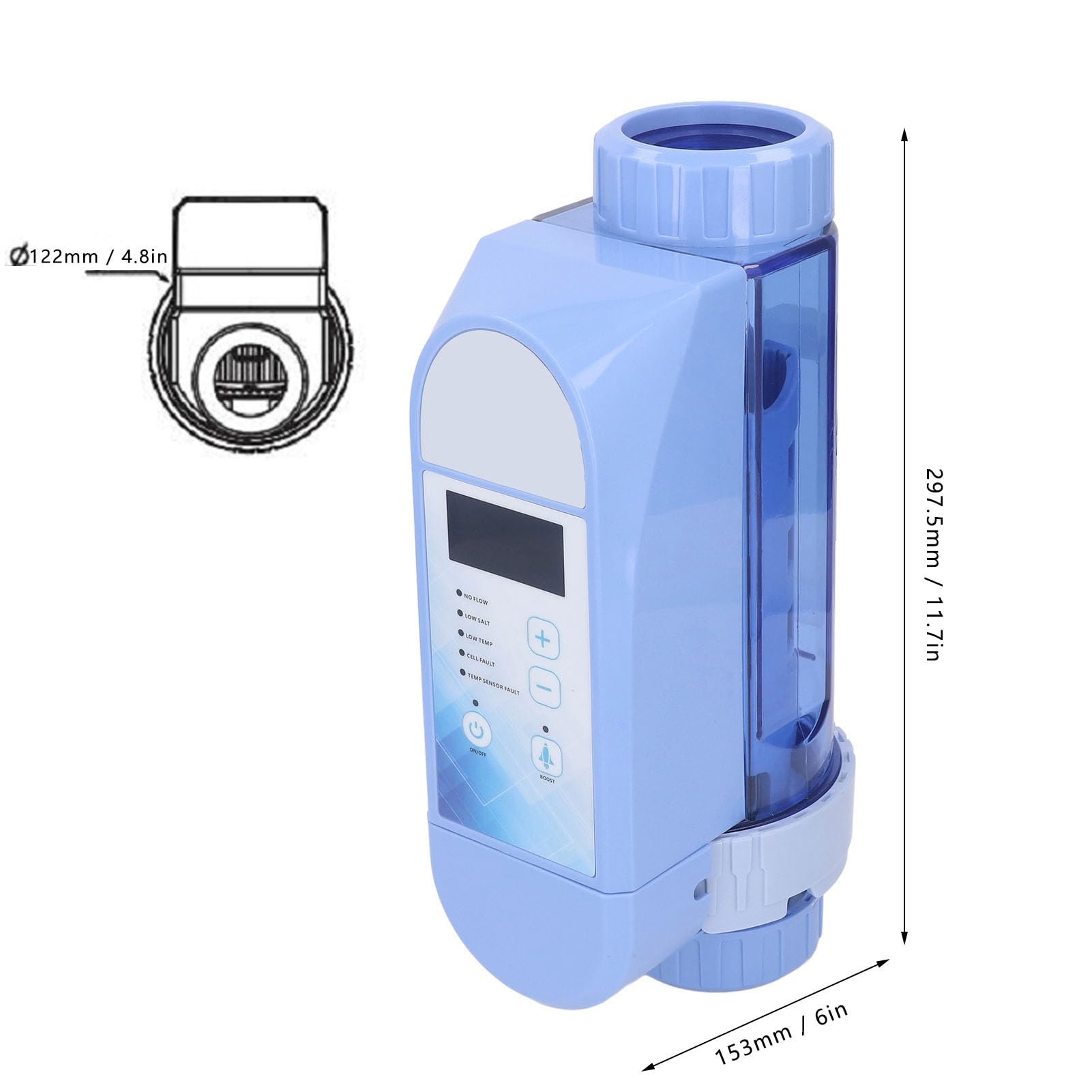 GOWENIC Clorador Salino Automático para Piscinas |Generador de Cloro de 2700-4500 Ppm con Autoadaptación y Autolimpieza, Control Inteligente a Través de y Smart Life (CE Pro 4)