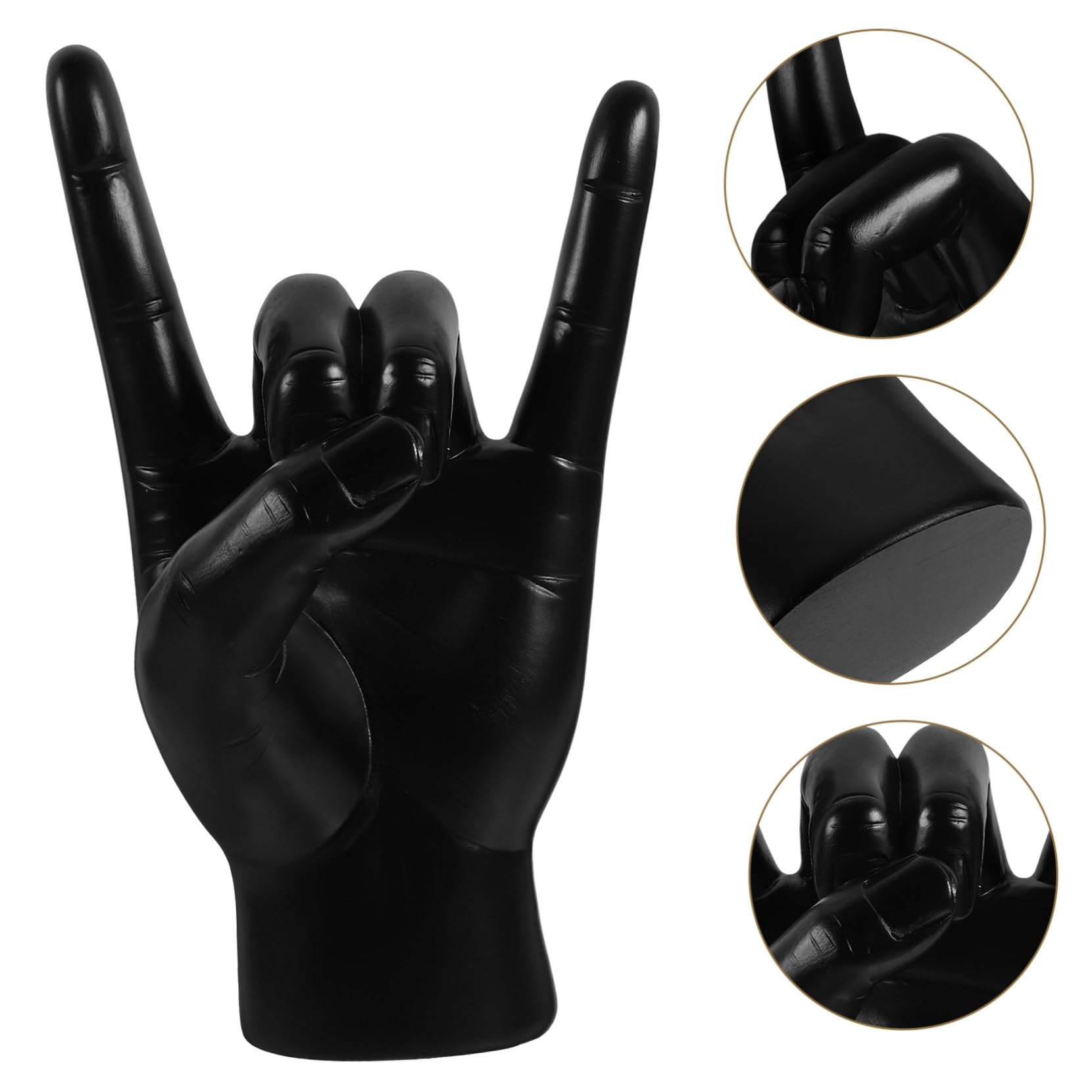ZXQUEGF 4 Pezzi Modello di Musica Rock Resina Artigianato per la casa del Dito Statua Scultura in Stile Nordico Gesto Mano Astratta Decorazione della Camera da Letto
