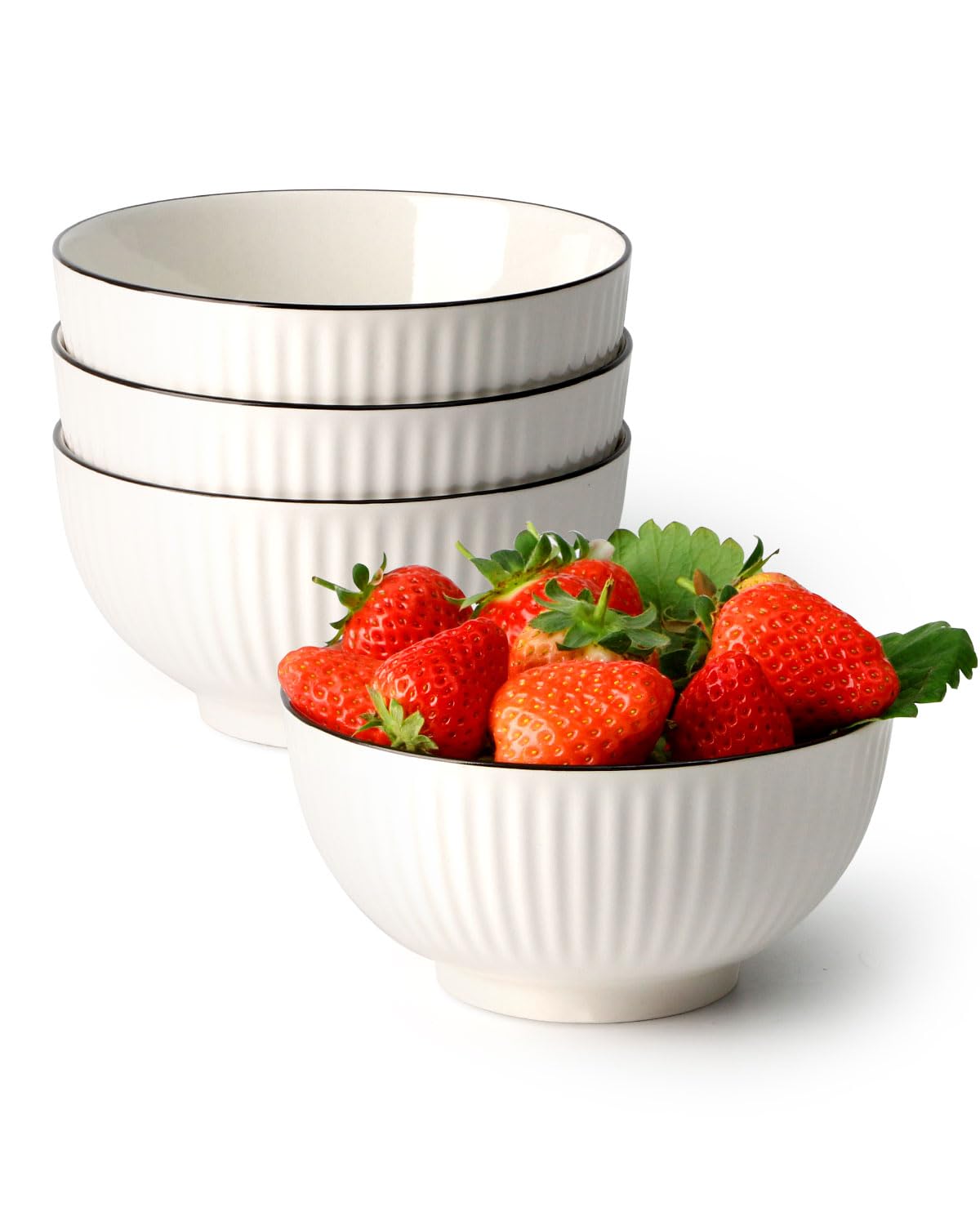 Set 4 Ciotole Profonde NUTRIUPS - In Porcellana, 750 Ml, Lavaforno E Lavastoviglie, Bianco - Foto 9