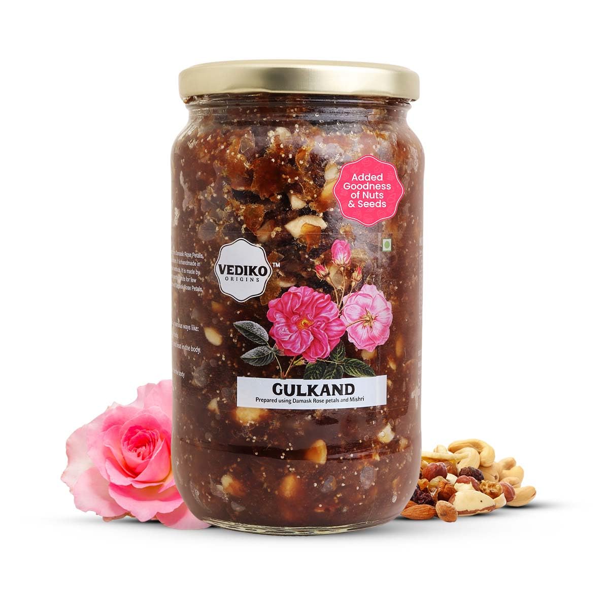 Vediko Origins Dry Fruit Gulkand 1Kg | 100% Sun-Cooked Pure Rose Petal Jam with No Artificial Flavors | Good for Gut Health | Sweetened with Raw Sugar (Mishri) | Improves Digestion | Natural Coolant (B0CTWKFWWV) Amazon Price History, Amazon Price Tracker