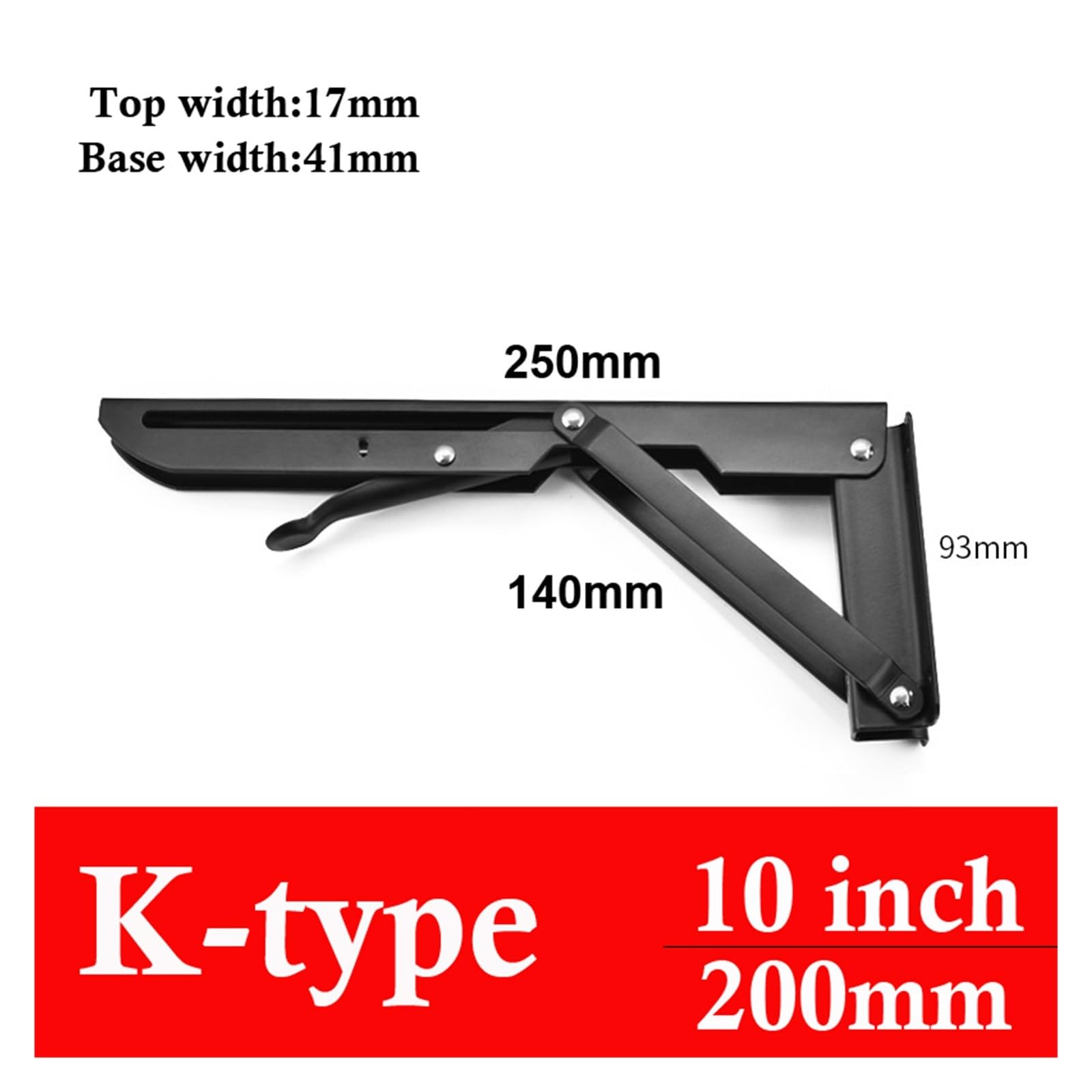 klappbare Regalhalterung, 2 Stück 8-20 Zoll schwarze Halterung, verstellbar, wandmontiert(K 18x2)