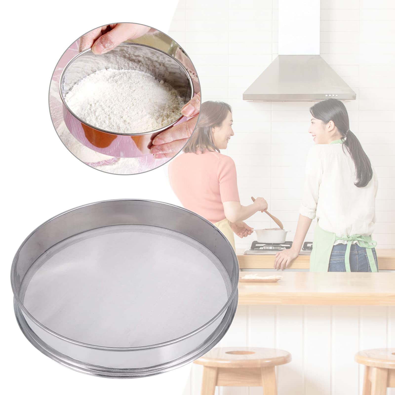 Tamis à mailles fines en acier inoxydable - Tamis de cuisine - Passoire à farine Riddler Pollen - Avec 150 mailles - Tamis à farine fine en acier inoxydable pour riz, céréales, haricots, fruits et