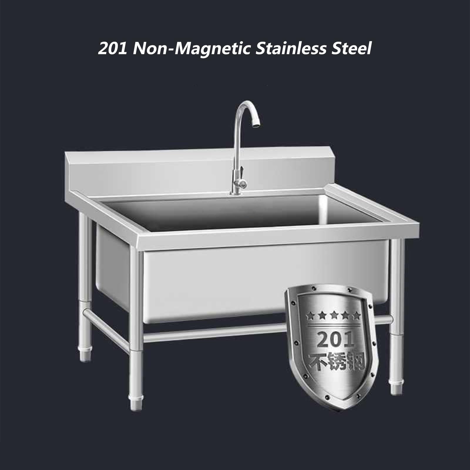 Cubo de fregona para interiores y exteriores, fregadero de fregona comercial, fregadero de fregona de montaje en suelo, lavabo de servicio de fregona de acero inoxidable, fregadero de