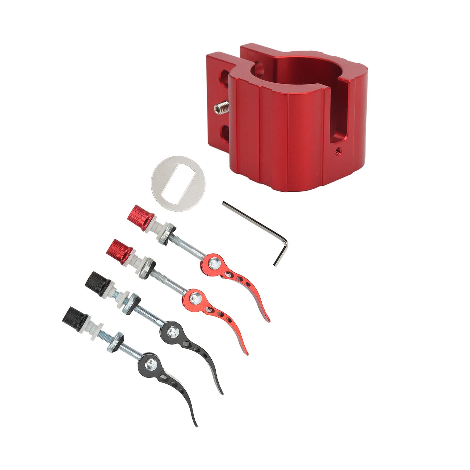 Electric Scooter Rugged Lock -Befestigung für Null 8x 10x 11x - Stabile Aluminiumlegierungsklemme Set für Dualtron DT3 Spider Thunder Scooter, Tragbares Zubehör Kit für Home and Repair Shop (Rot)