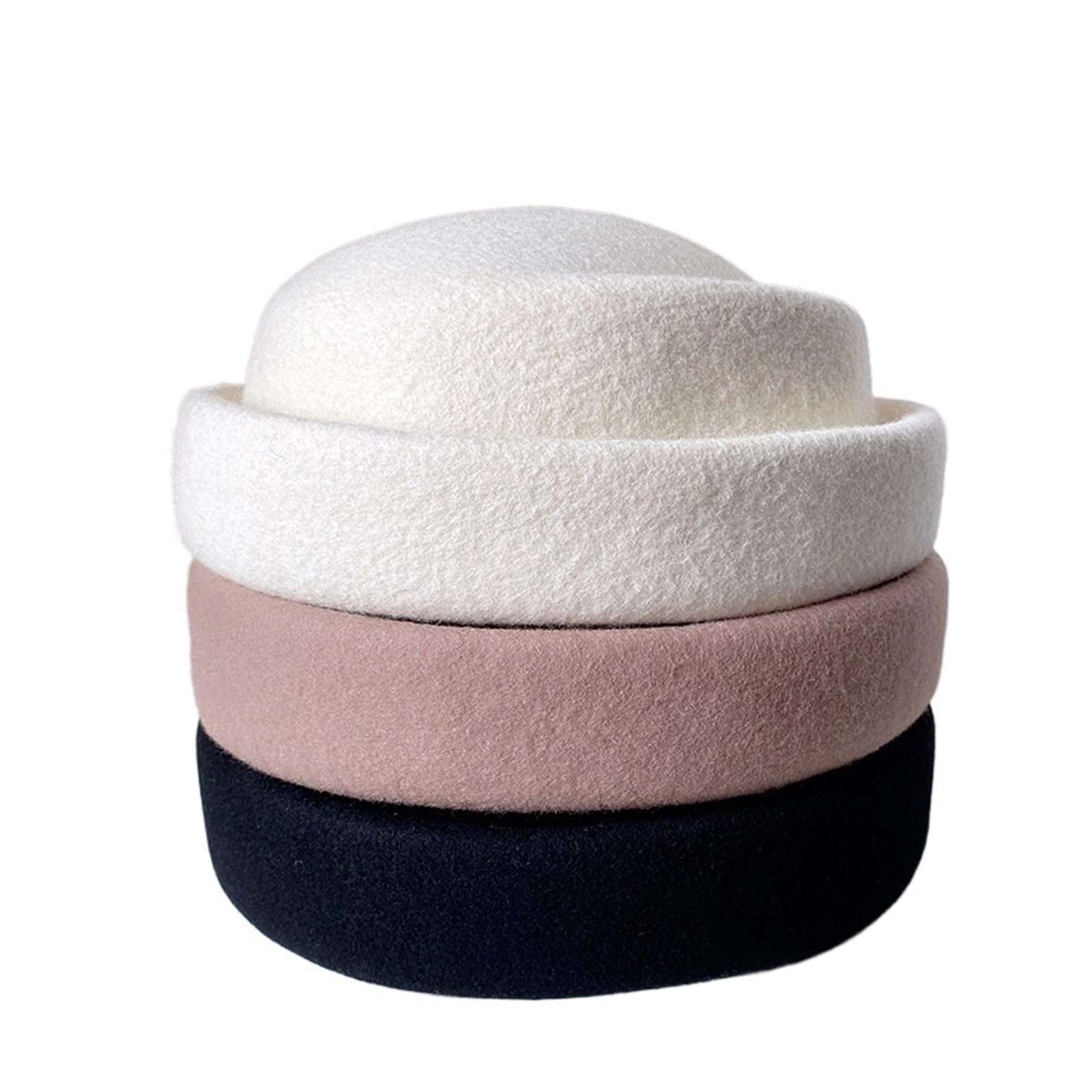 Cappello Invernale da Donna Cappello Berretto Elegante Vintage da Donna Tinta Unita Berer Morbido Caldo Esterno