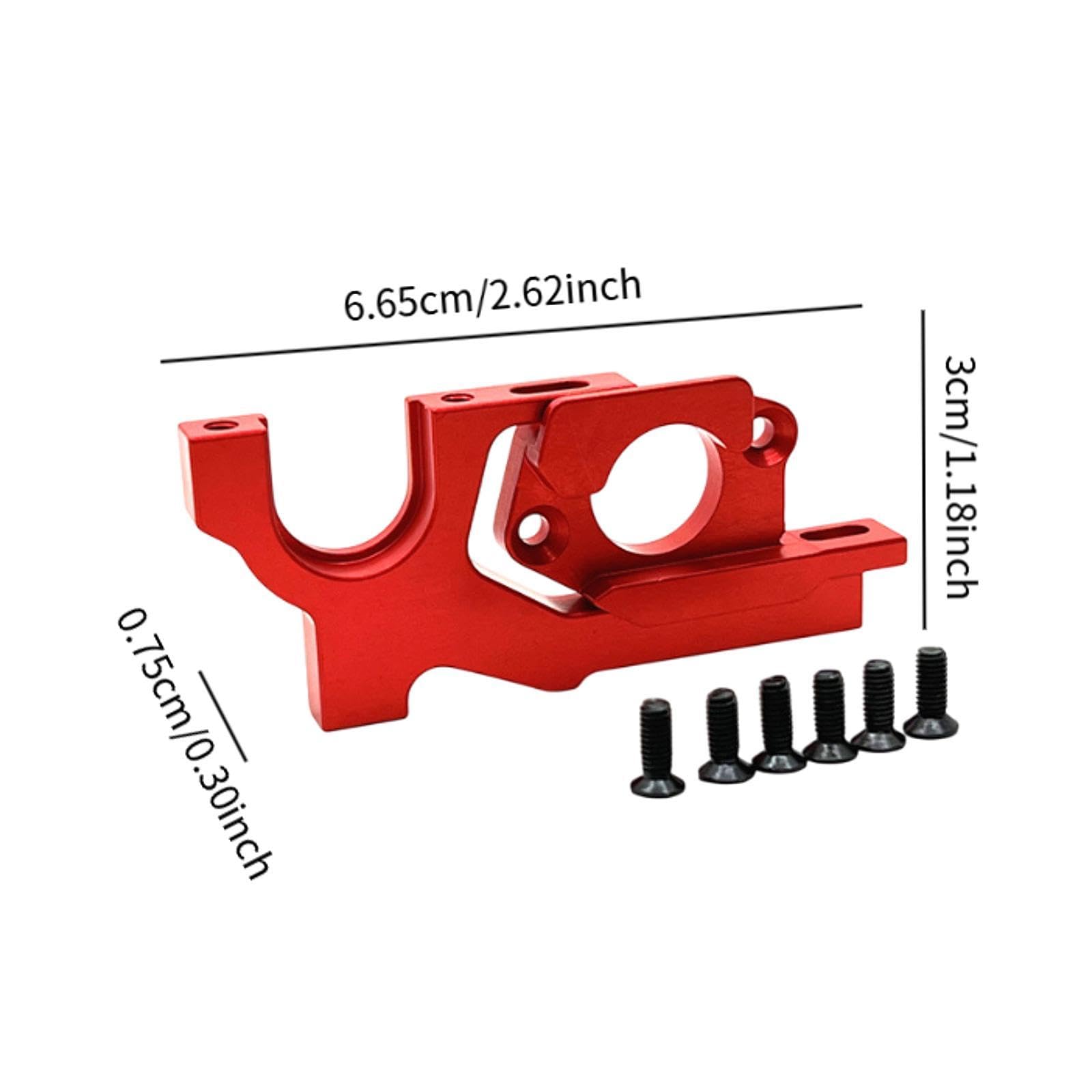 kowaku 1:10 RC Car Motor Bracket Motor Mounting Easy to Replace RC Car Replacement Part RC Car Upgrade Accessories for 104072 104002, Red