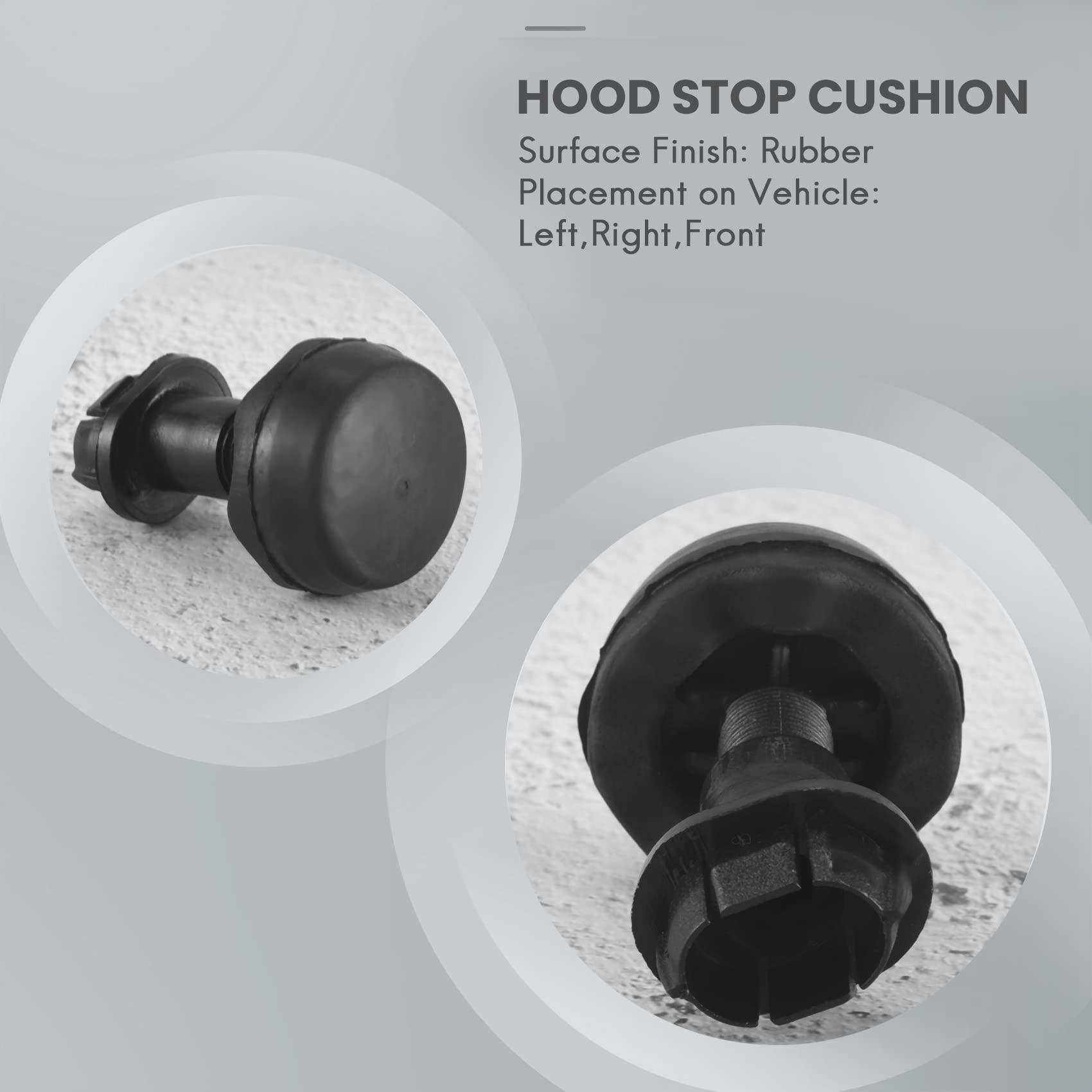 2 Pezzi Fermacofano In Gomma Per Ford Focus, Escape, Edge 2013-2019 - Buffer Antivibrante