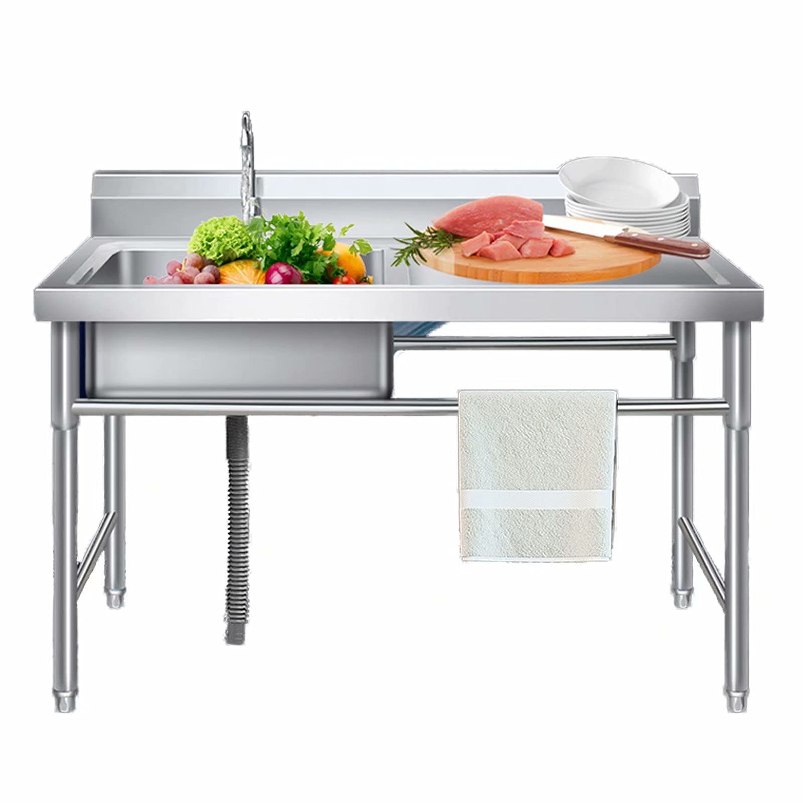 Buy CFMZ Stainless Steel Utility Sink Freestanding, Commercial Sinks 1