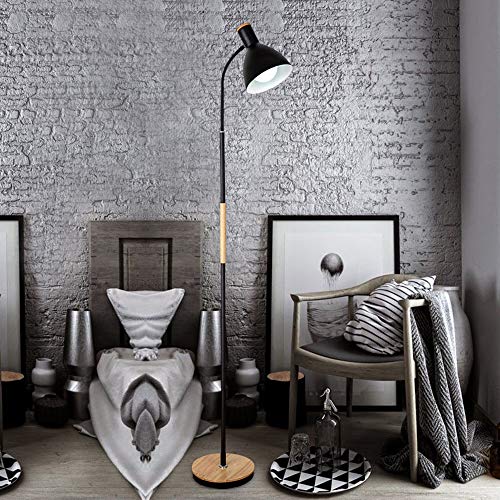 WREEE Lámpara de pie, lámparas de pie LED para Sala de Estar, luz de Lectura, luz de Piso para el Cuidado de los Ojos con Cuello de Cisne Flexible para Sala de Estar, Dormitorio, Oficina, Negro Cover