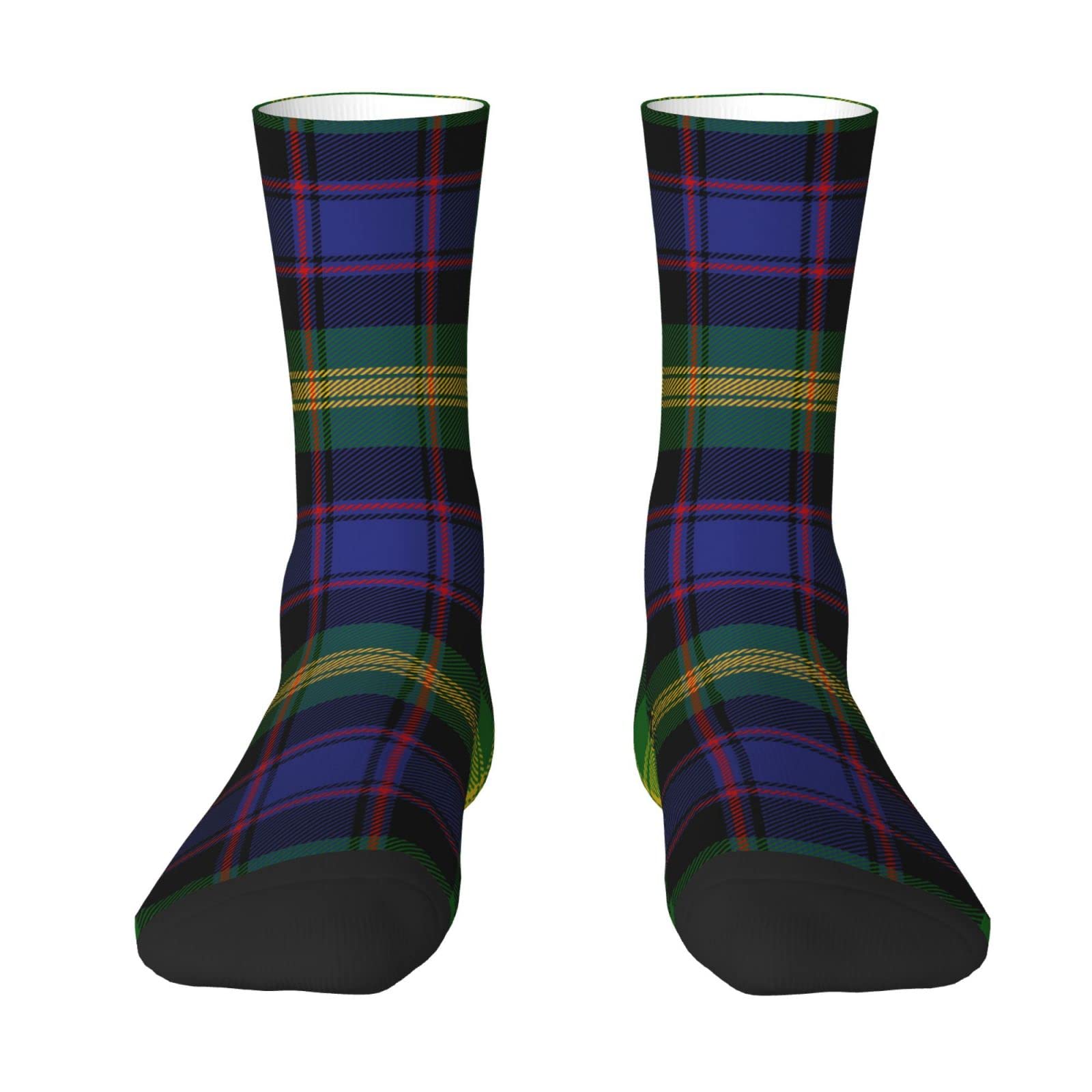 Unedskck Scottish Clan Watson Tartan Plaid Crew Socks for Men Women, Athletic Socks Novelty Fashion Casual Tube Sock Sports Dress Socks