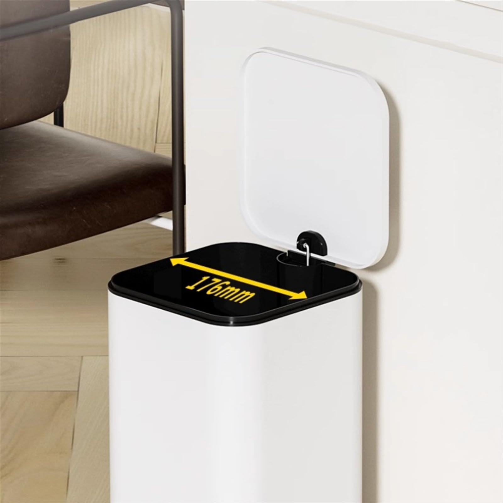 Cestino Piccolo Con Coperchio Soft-Close E Pedale - 10L - Acciaio Inox Spazzolato Per Bagno, Ufficio, Cucina