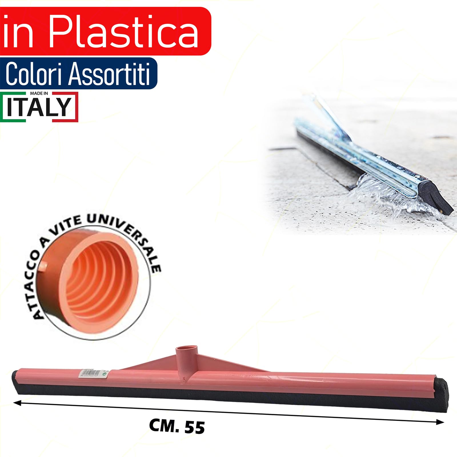 Sicignano Spingiacqua in Plastica con Attacco a Vite Universale, Leggero e Resistente, Colori Assortiti (55 cm)