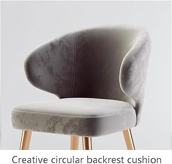 Dining Chair Modern Dining Chairs Set Of 6 Kitchen Lounge Chair with Metal Legs Velvet Seat and Backrests for Living Room Bedroom Condominium(Gris)