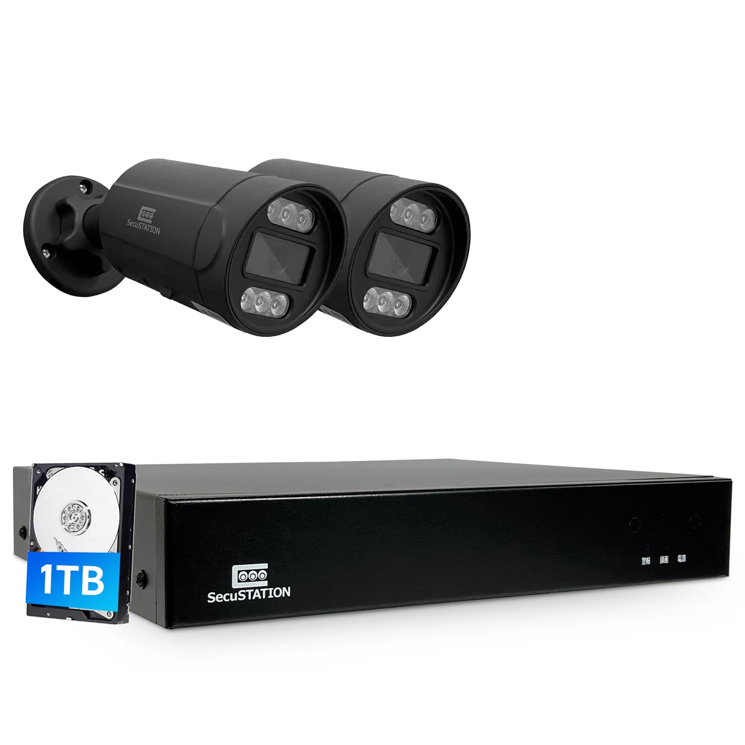 Amazon.co.jp: SecuSTATION PoE給電 防犯カメラ 2台 セット 有線 監視