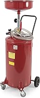 ARKSEN 20 Gallon Portable Waste Oil Drain Tank - Adjustable Height 45-72.5", Air Operated, Heavy Duty Wheels, Red