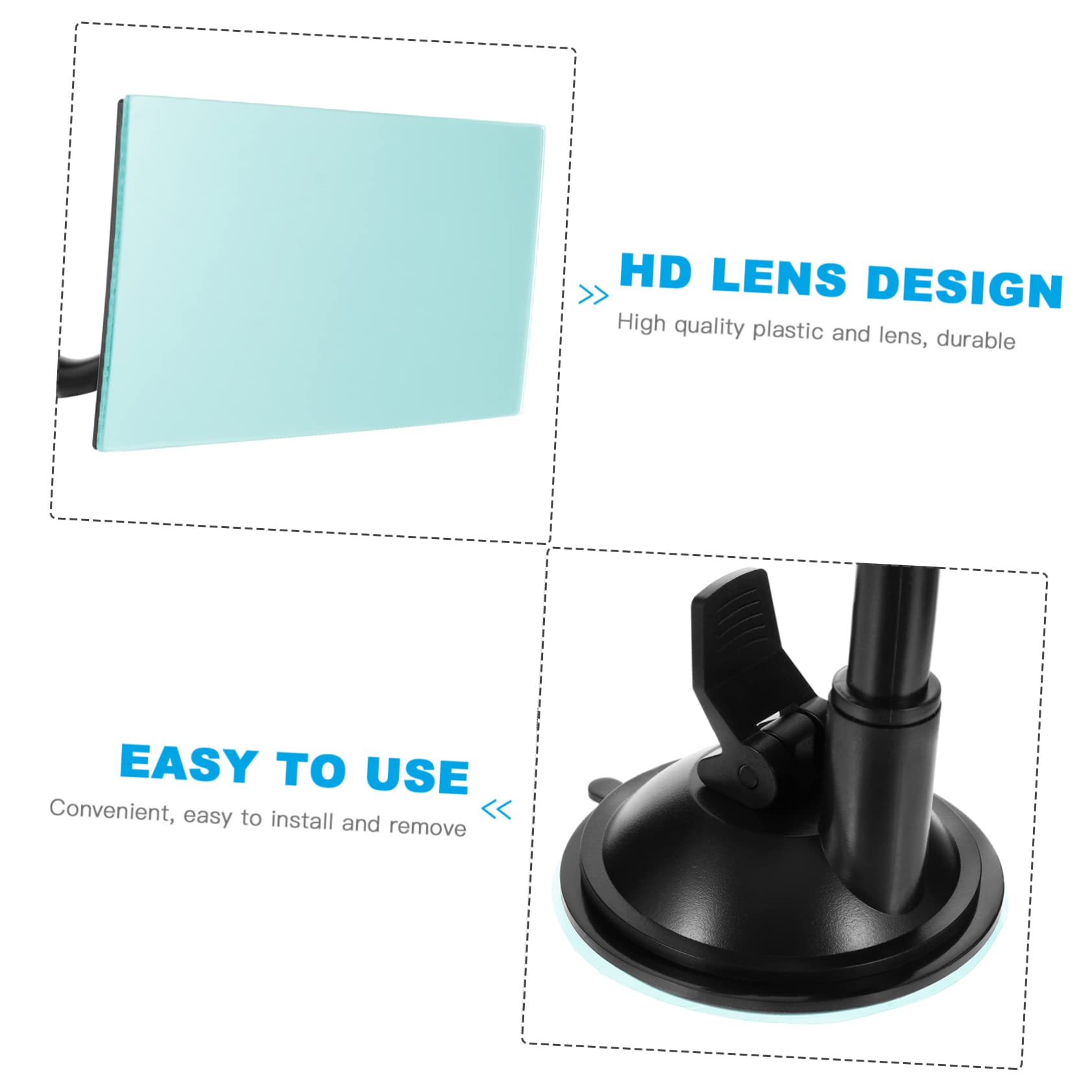 Yardwe 3 Pièces Miroir de Sécurité Garçon Fille pour Voiture Rétroviseur Intérieur Ajustable Angle Mort Accessoire Pratique et Durable pour Voitures et Familles