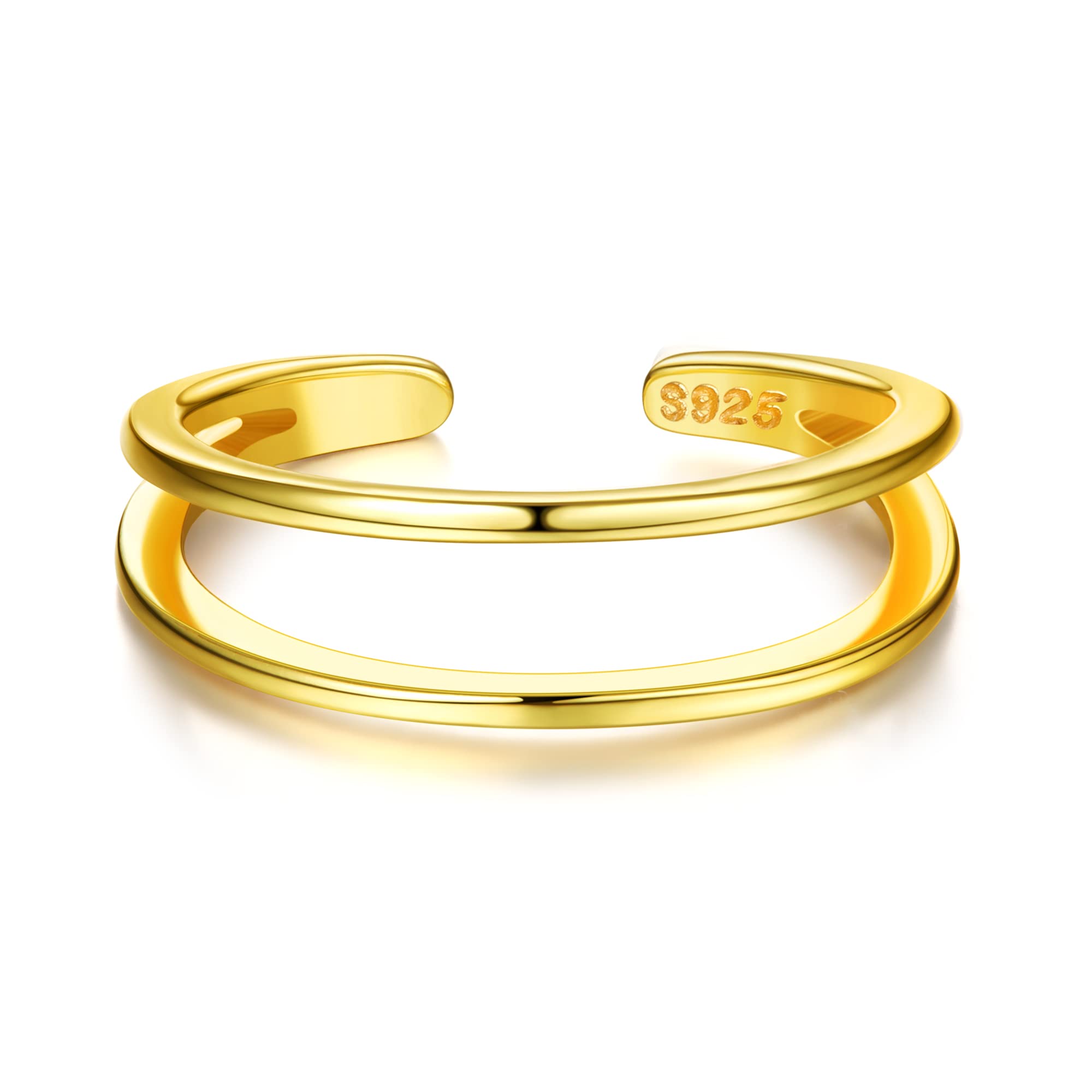 DiamdaySterling Silver Toe Ring for Women Adjustable, Plating Knuckle Ring for Men Girls Gift Jewellery