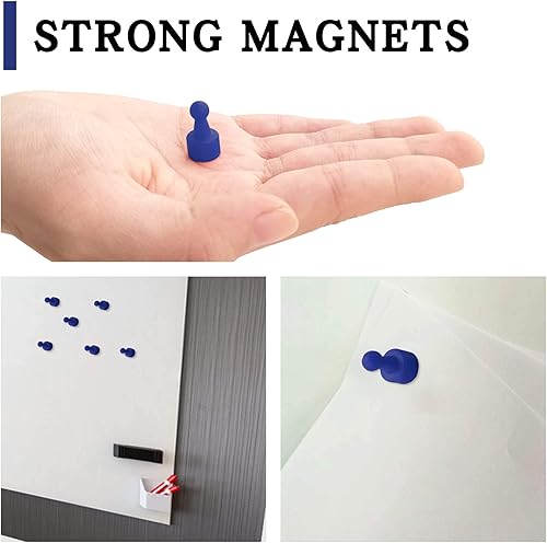 Miniatura 3 de Pasadores magnéticos sólidos amarillos 24 unidades estilo peón imanes perfectos pequeños imanes divertidos para refrigerador pizarras blancas mapas