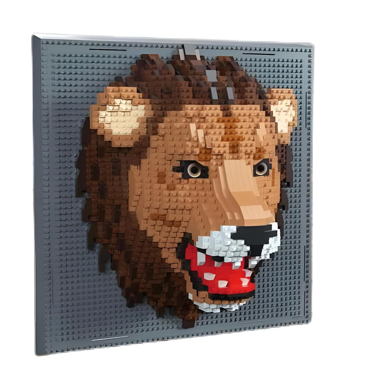 Juego de bloques de construcción 3D de león, 1889 piezas mini 3D en forma de animal león, decoración de pared única o pantalla de mesa, juguetes regalo para hombres y mujeres
