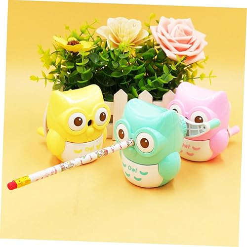 Miniatura 4 de STOBOK Sacapuntas eléctrico, sacapuntas de dibujos animados, sacapuntas para estudiantes, manivela para entrar en la pluma, sacapuntas lindo, mini