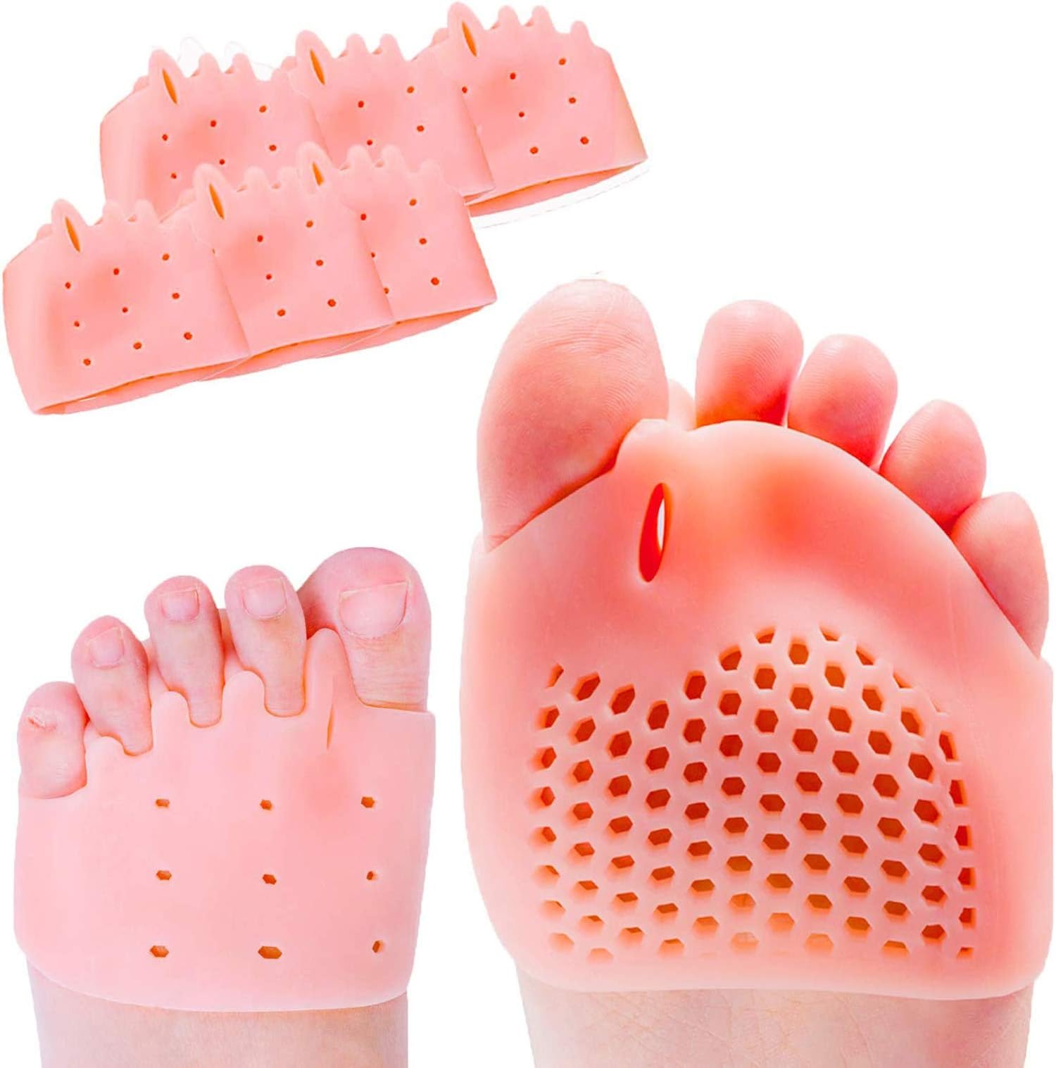 SYOSI Metatarsal Pads for Women and Men [6 pc] Gel Pads, 0% BPA Foot Cushion Foot Pads for Metatarsalgia Neuroma Mortons
