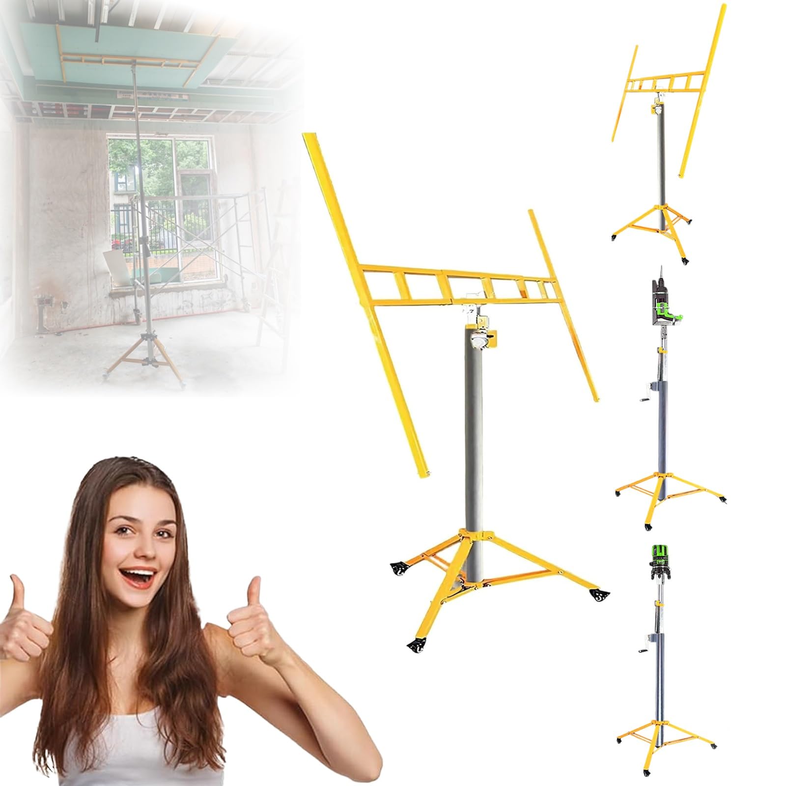 Podnośnik płyt kartonowo-gipsowych, instrukcja i elektryczny, maksymalna wysokość 3.2M / 3,7M / 4.1M, stabilny podnośnik panelowy do sufitów i ścian, narzędzie Sheetrock