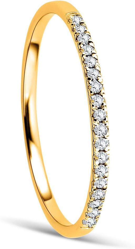 OROVIWoman Eternity Ring 9 ct / 375 Yellow Gold With Diamonds Brilliant Cut 0.08 ct