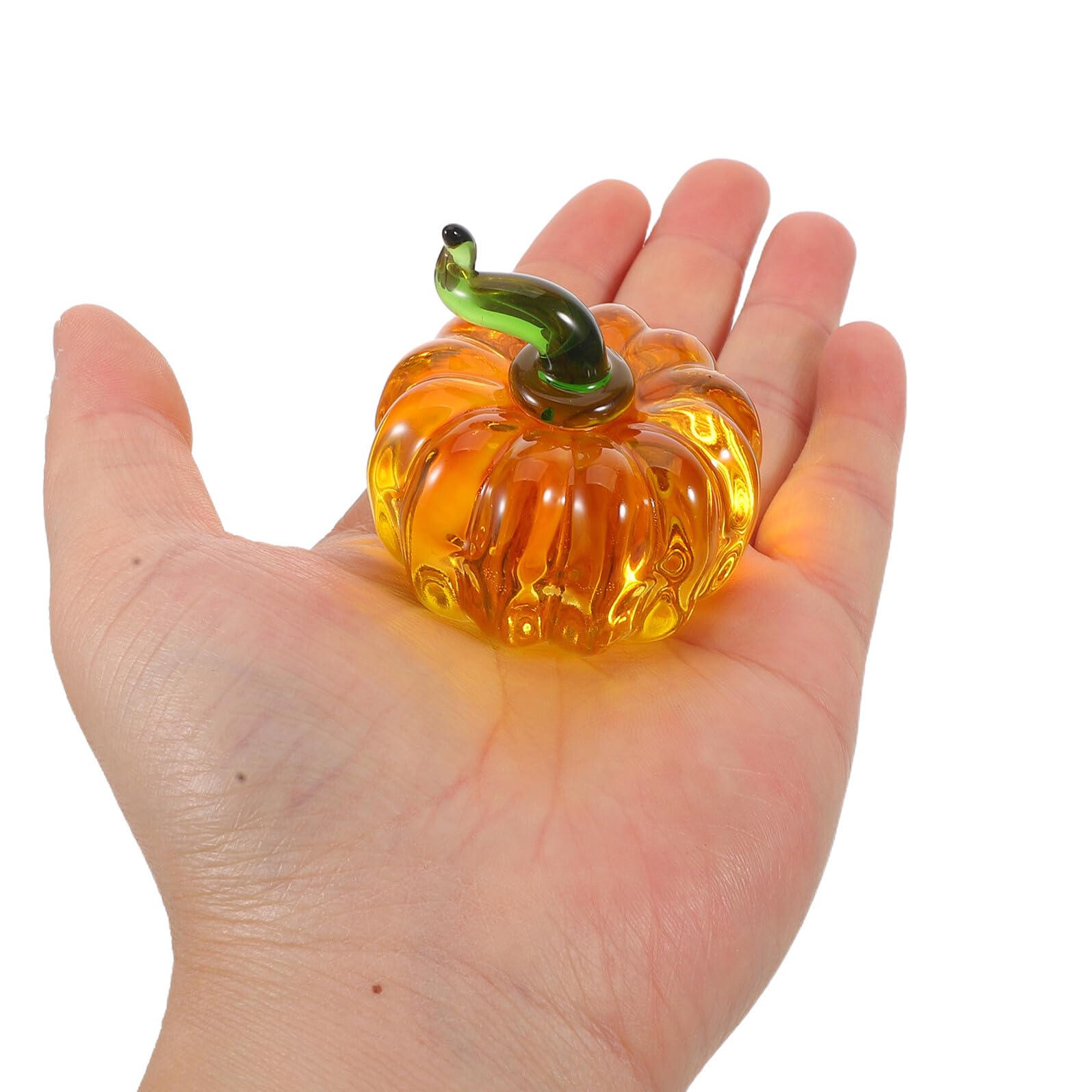 Toyvian 4stücke Mini-kristallkürbisse als Dekoration Kleine Kürbisfigur für Tischdekoration Kristallornament für Zuhause Herbst-Dekoration Halloween-Accessoire