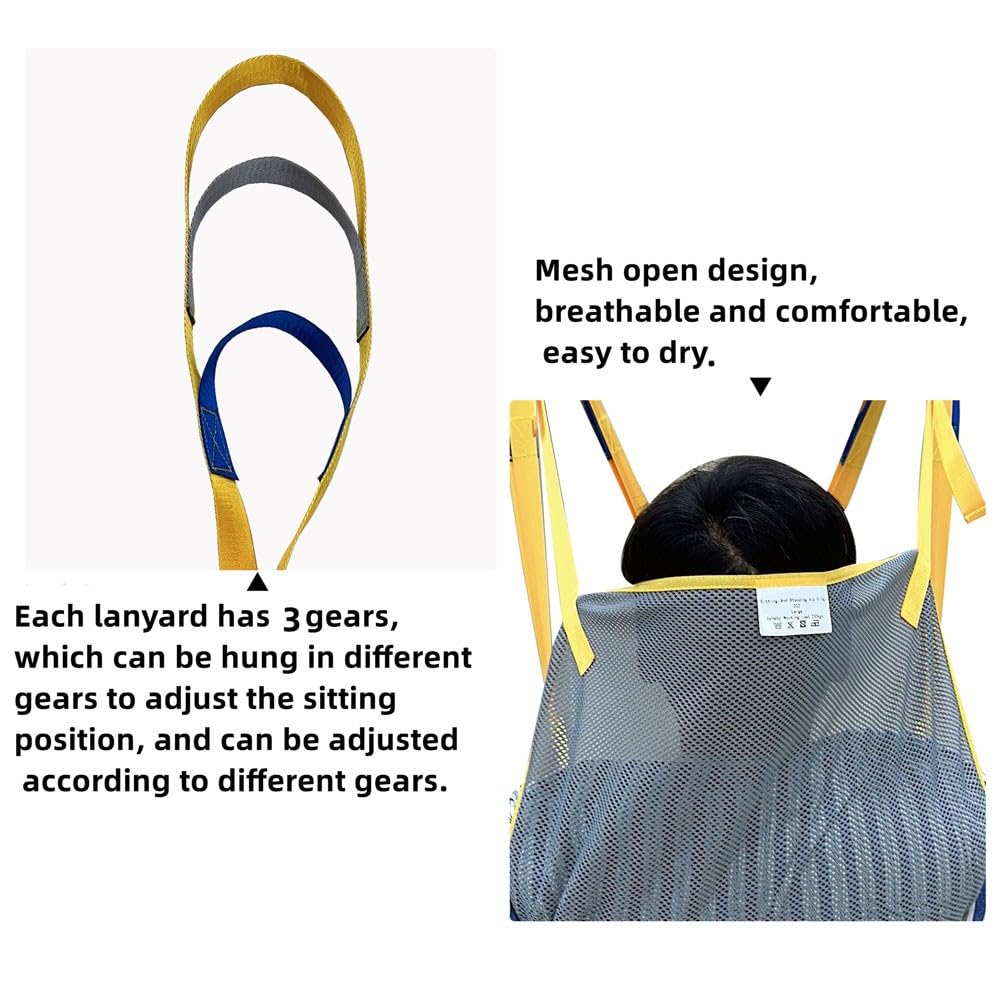 Arnés Elevación Paciente Cuerpo Completo, Grúa de Paciente, Eslinga De Elevación con Accesorios De Bucle,para Posicionamiento Y Elevación De La Cama,Enfermería
