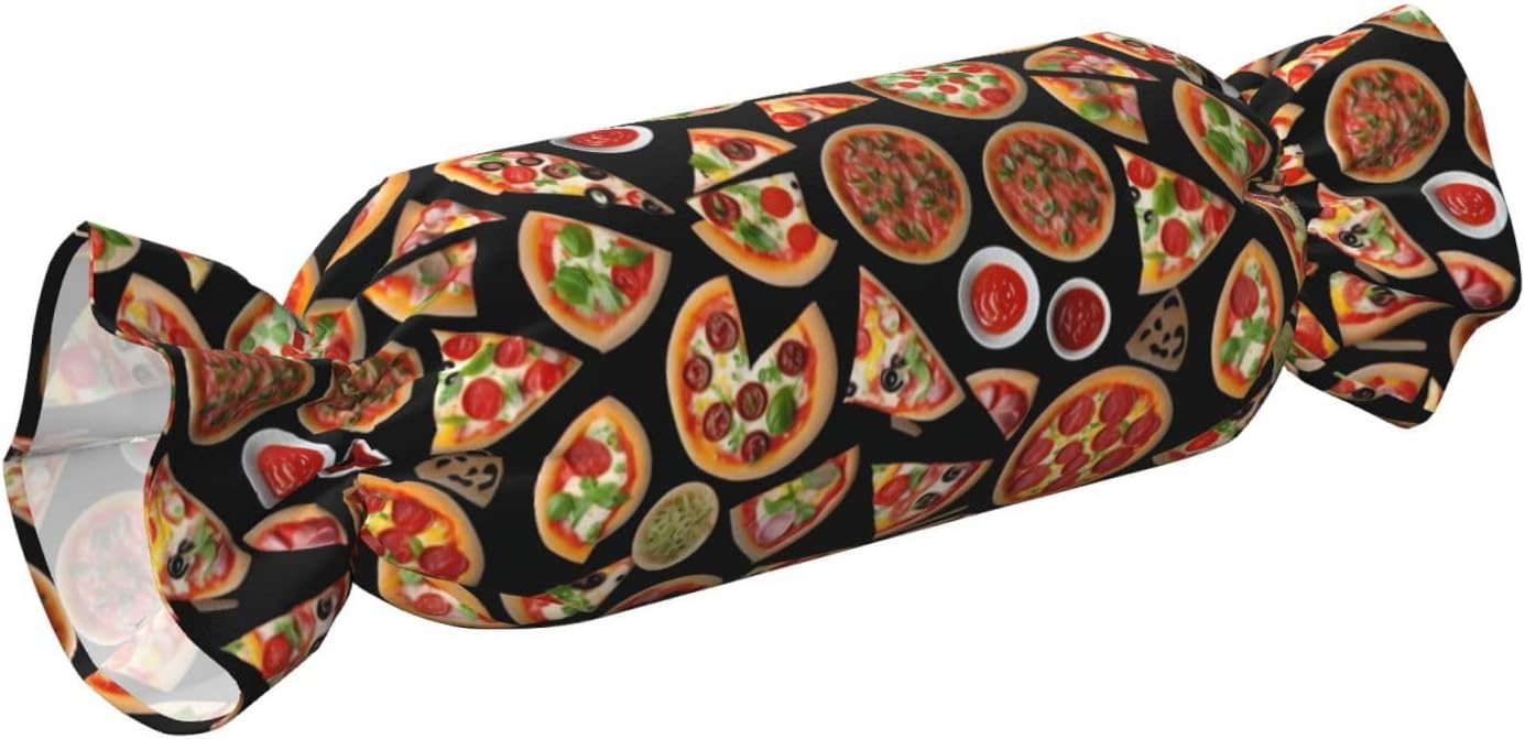 Pizza 3D Print Candy Cylindrical Comfortable Pillow Throw Pillows Home Decor Easy Maintenance