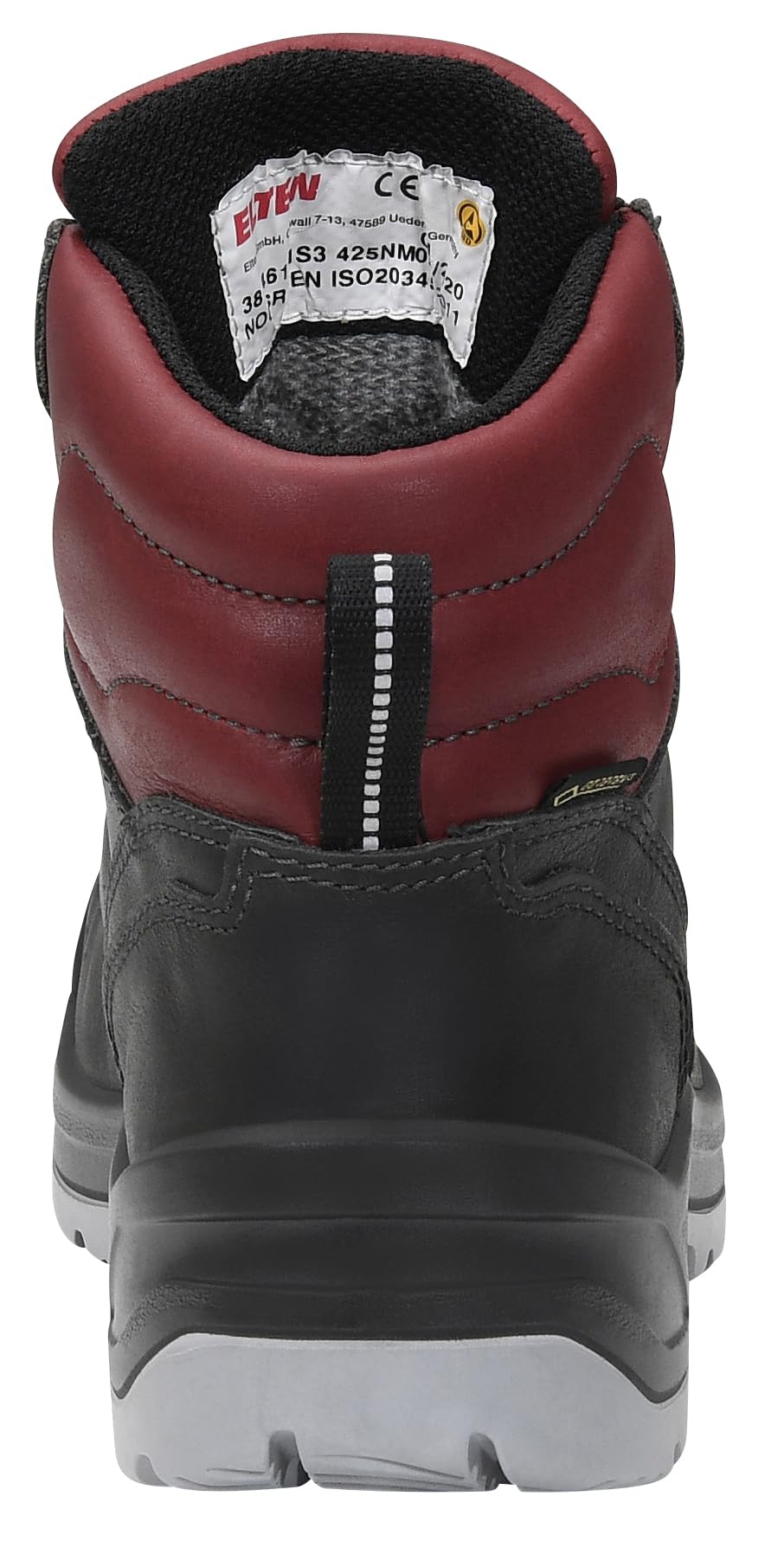 ELTEN Sicherheitsschuhe Lena GTX Black-red Mid ESD S3 CI, Damen, Leder, Stahlkappe, leicht, robust